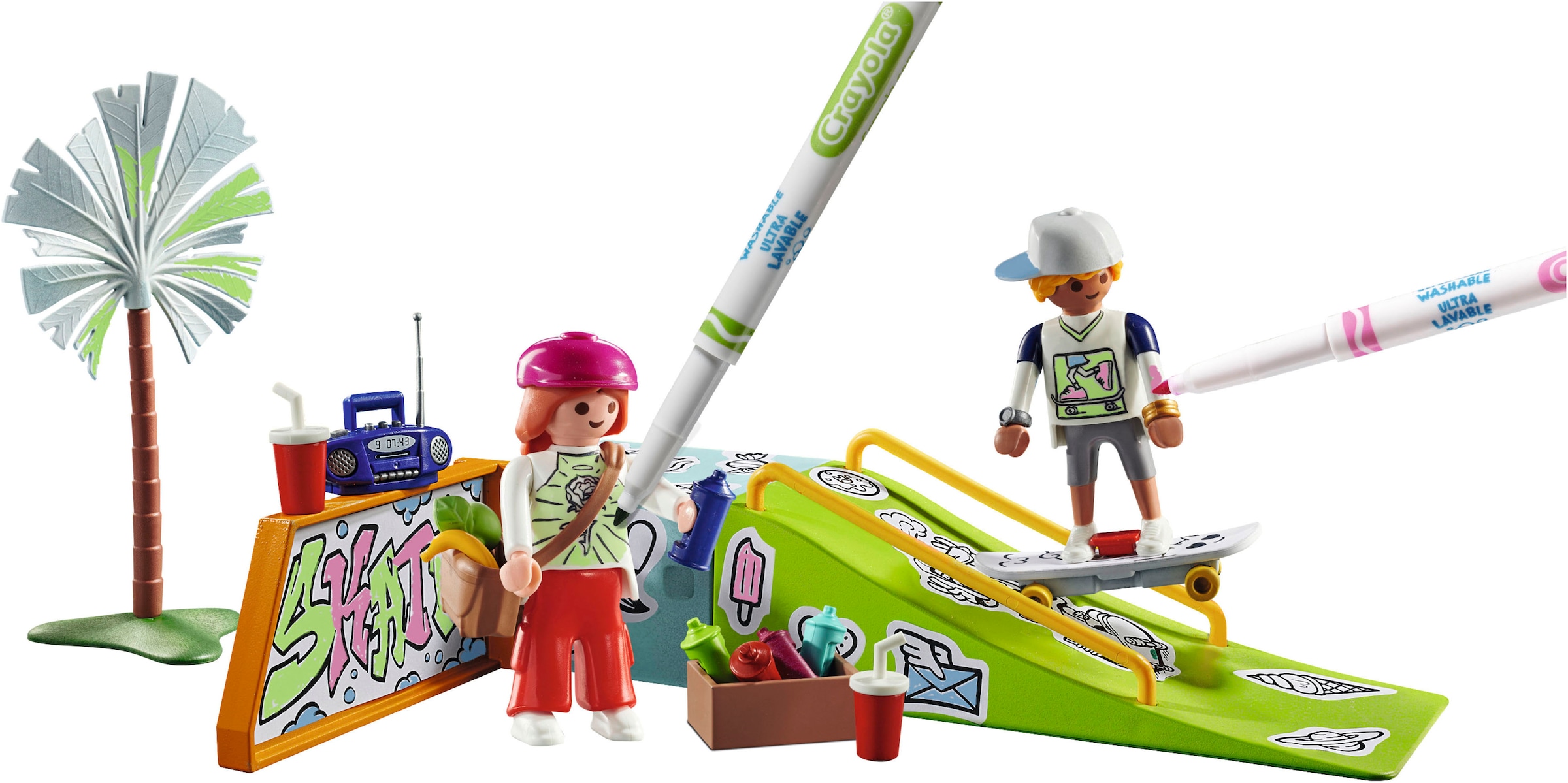 Playmobil® Konstruktions-Spielset »Skatepark (71515), Color«, (44 St.), Made in Europe