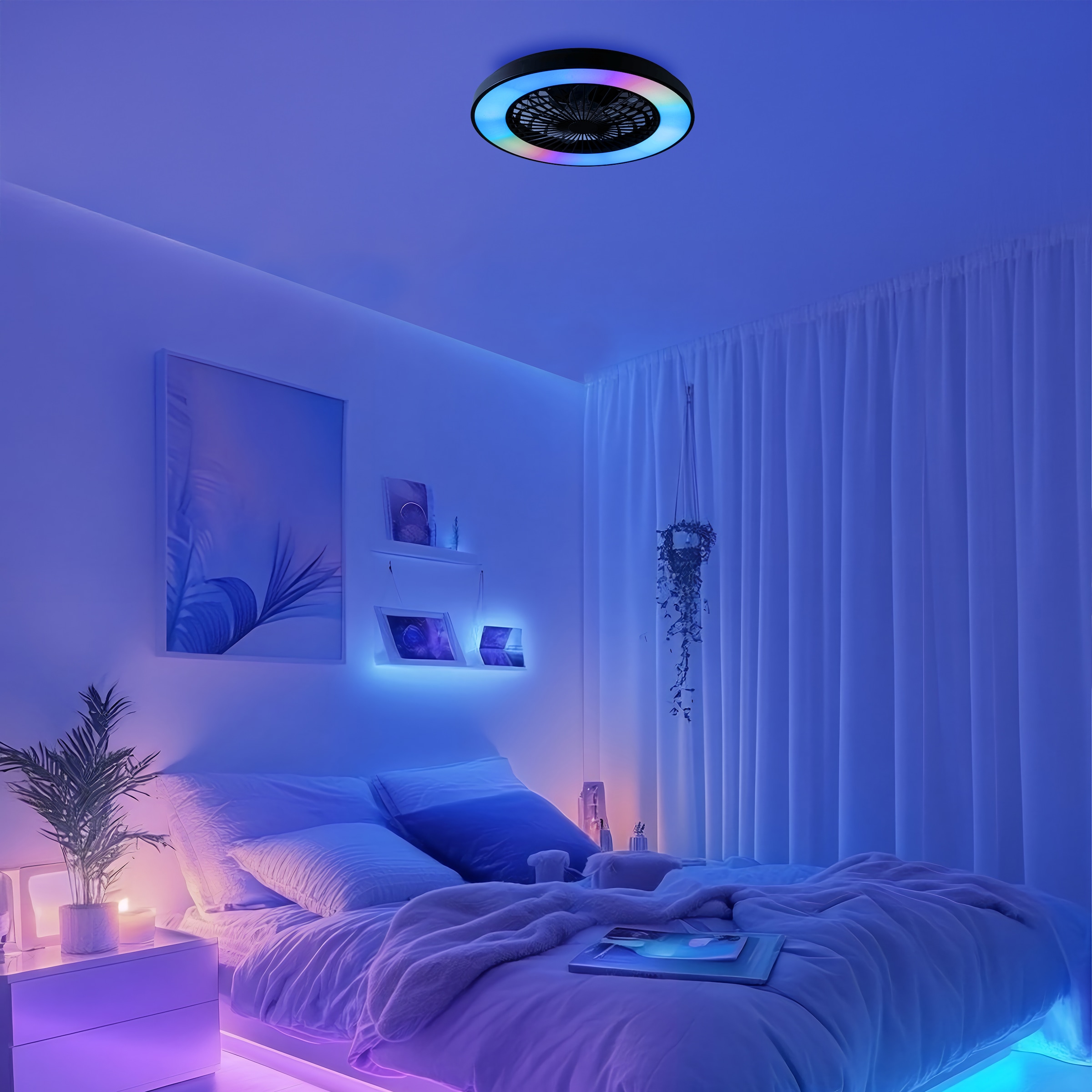 Brilliant LED Deckenleuchte »Mazzaro Deckenventilator« 1 Stk. warmweiß - kaltweiß Deckenlampe, Ventilator, 48,5 cm, digitales RGB, CCT, dimmbar