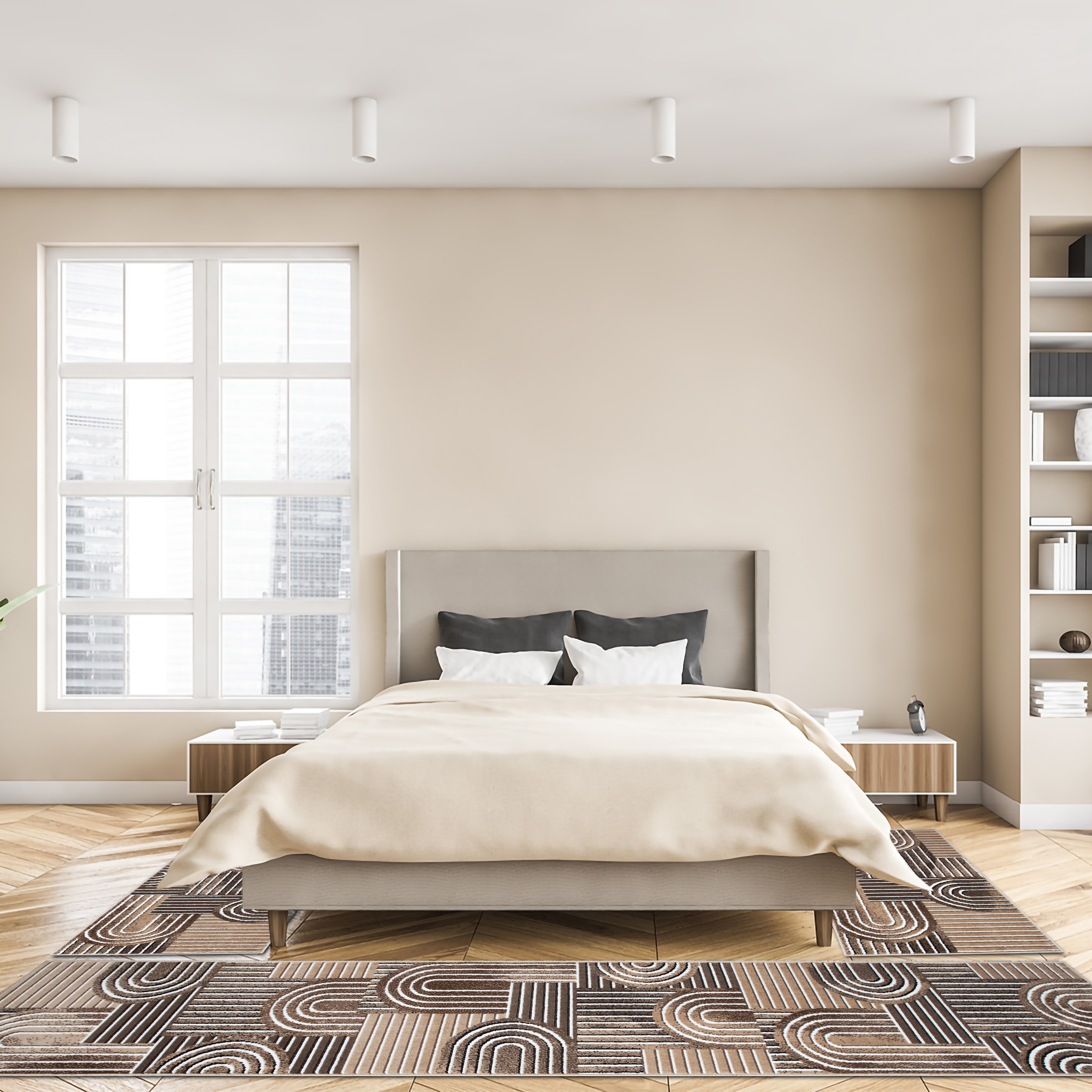 OTTO home Bettumrandung »Lyssandra« Höhe 8 mm 3 tlg. tlg. 3D-Effekt, softer Kurzflor, pflegeleicht, leichter Glanz, Scandi-Look
