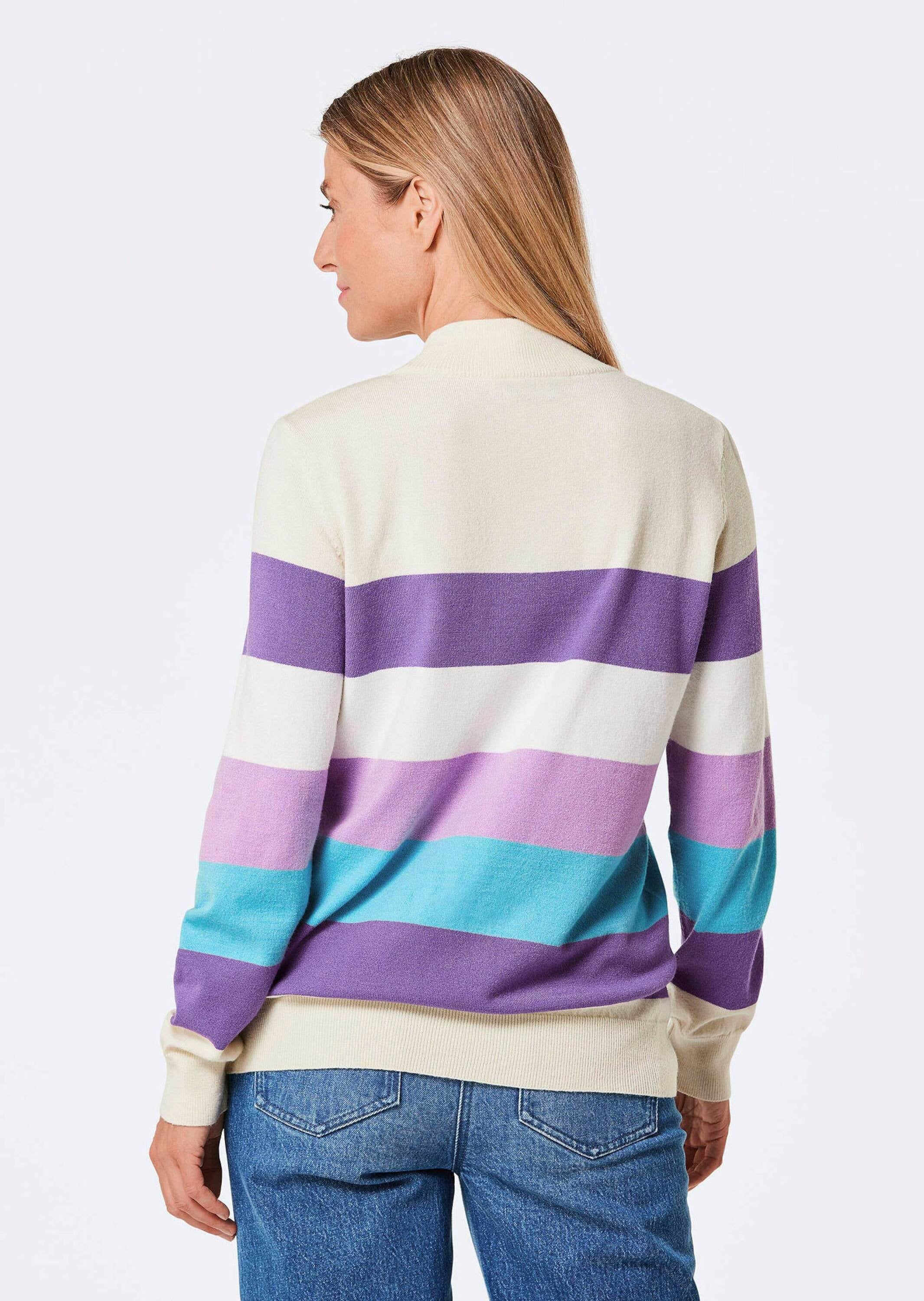 GOLDNER Rundhalspullover »Kurzgröße Strickpullover« Stehbund mit Rippe