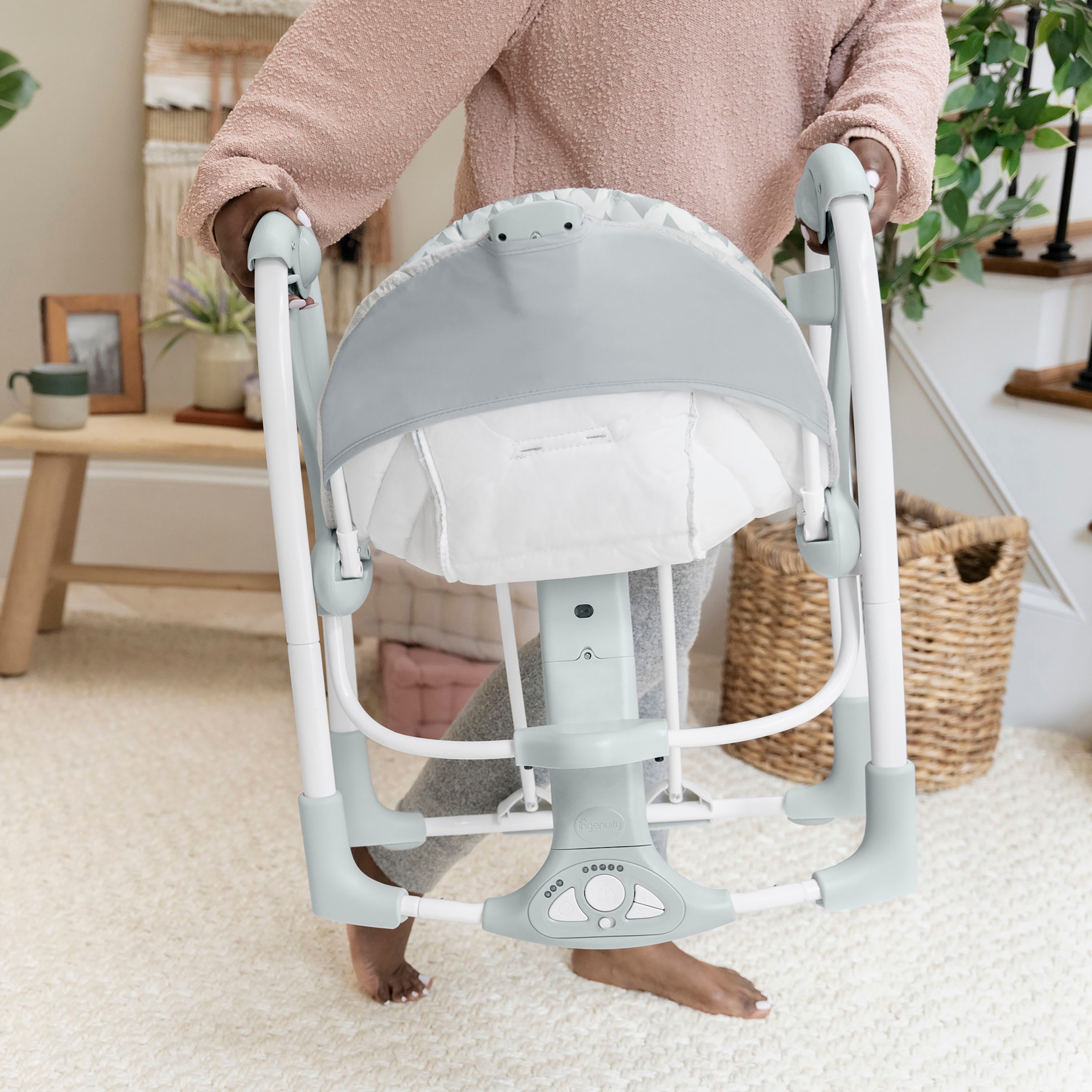 ingenuity Babyschaukel »ConvertMe Swing-2-Seat Portable Swing - Raylan« mit automatischer Schaukelfunktion und Sound-Effekt