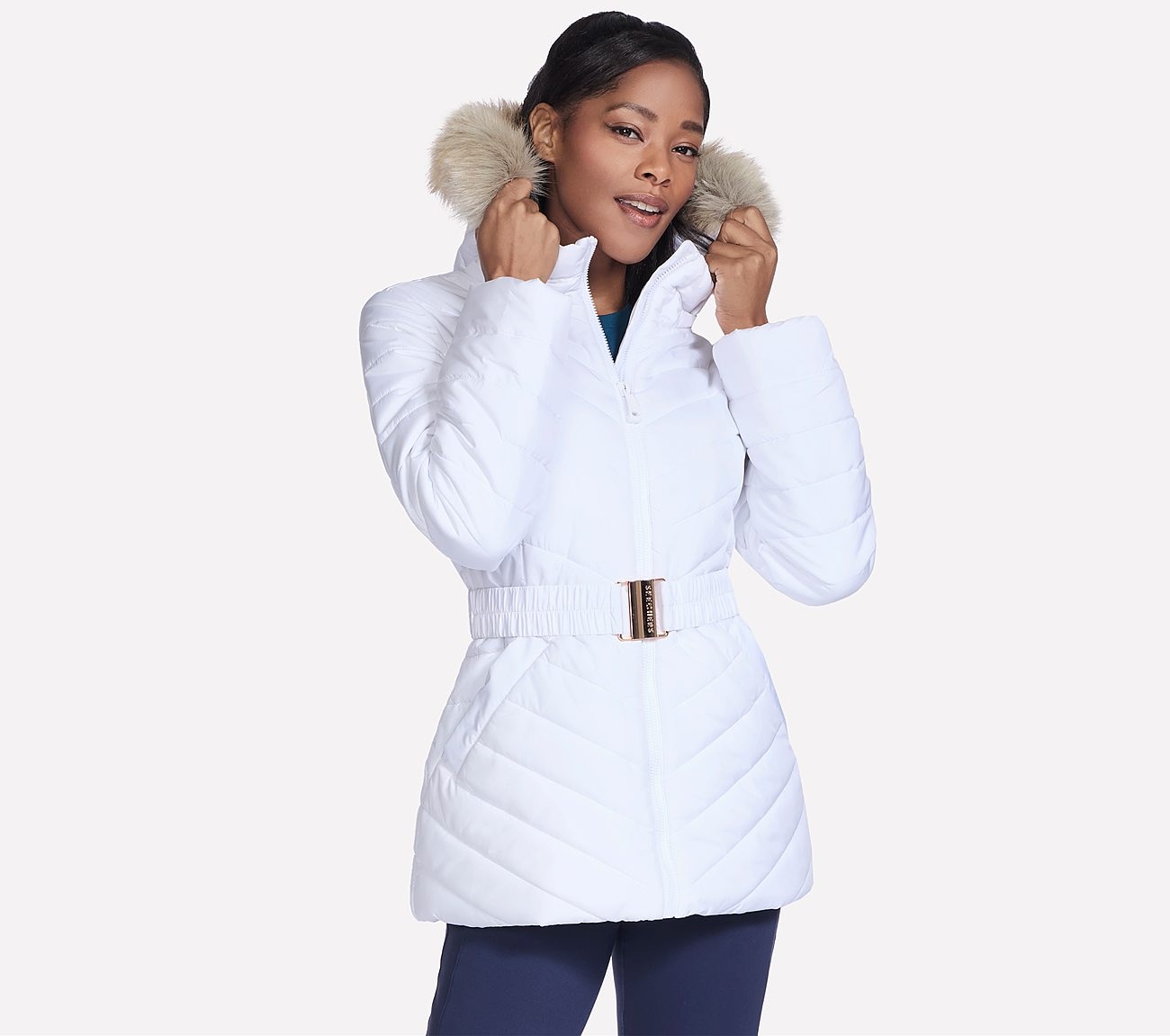 Skechers Winterjacke »ON-THE-GO BELTED PARKA« mit Kapuze