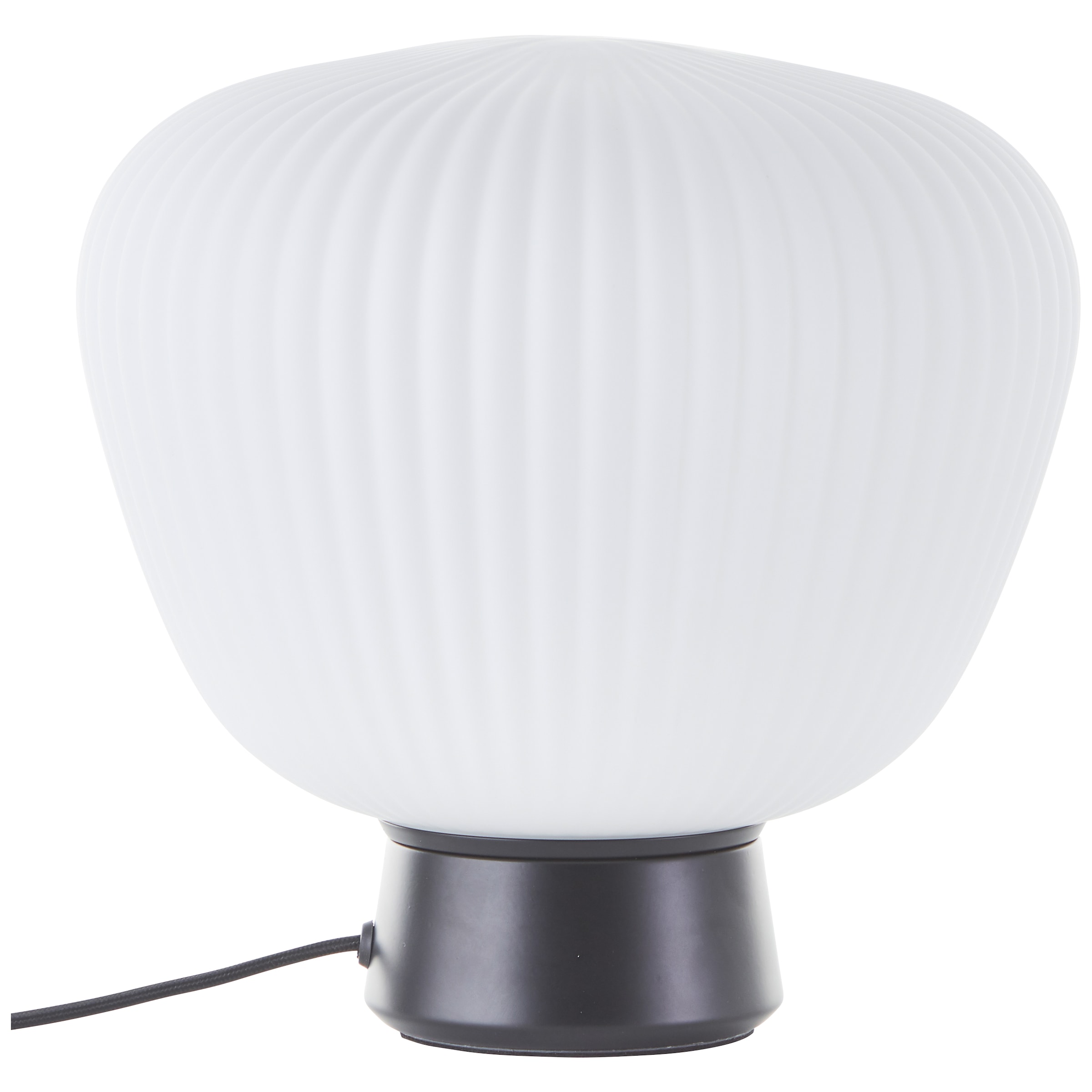 Brilliant Tischleuchte »Kaizen« E27 1 Stk. mit geriffeltem Opalglas, Ø 25 cm, E27, matt schwarz/weiß