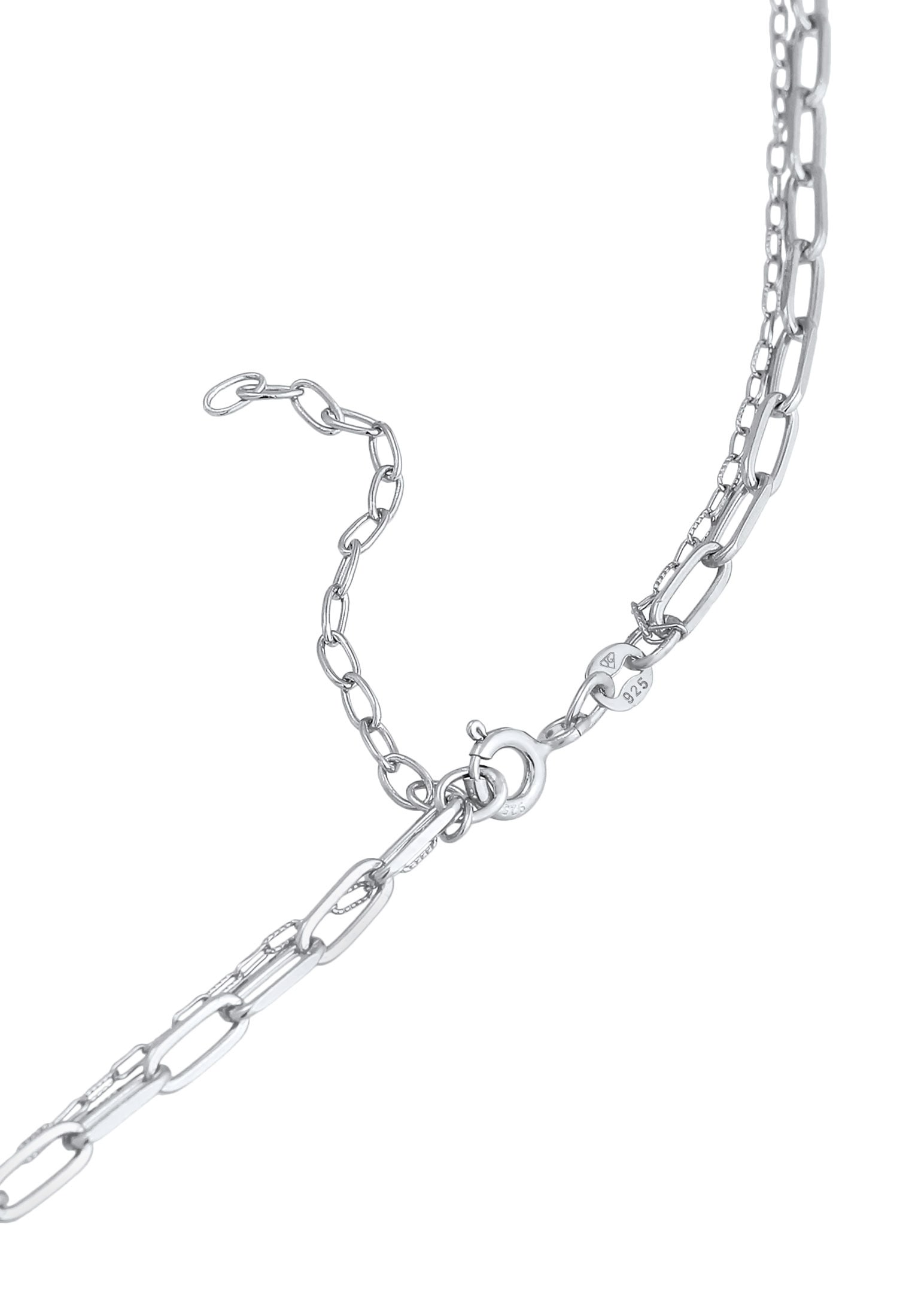Elli Silberkette »Halskette Layer Glieder Oval Basic Chunky Chain 925 Silber«