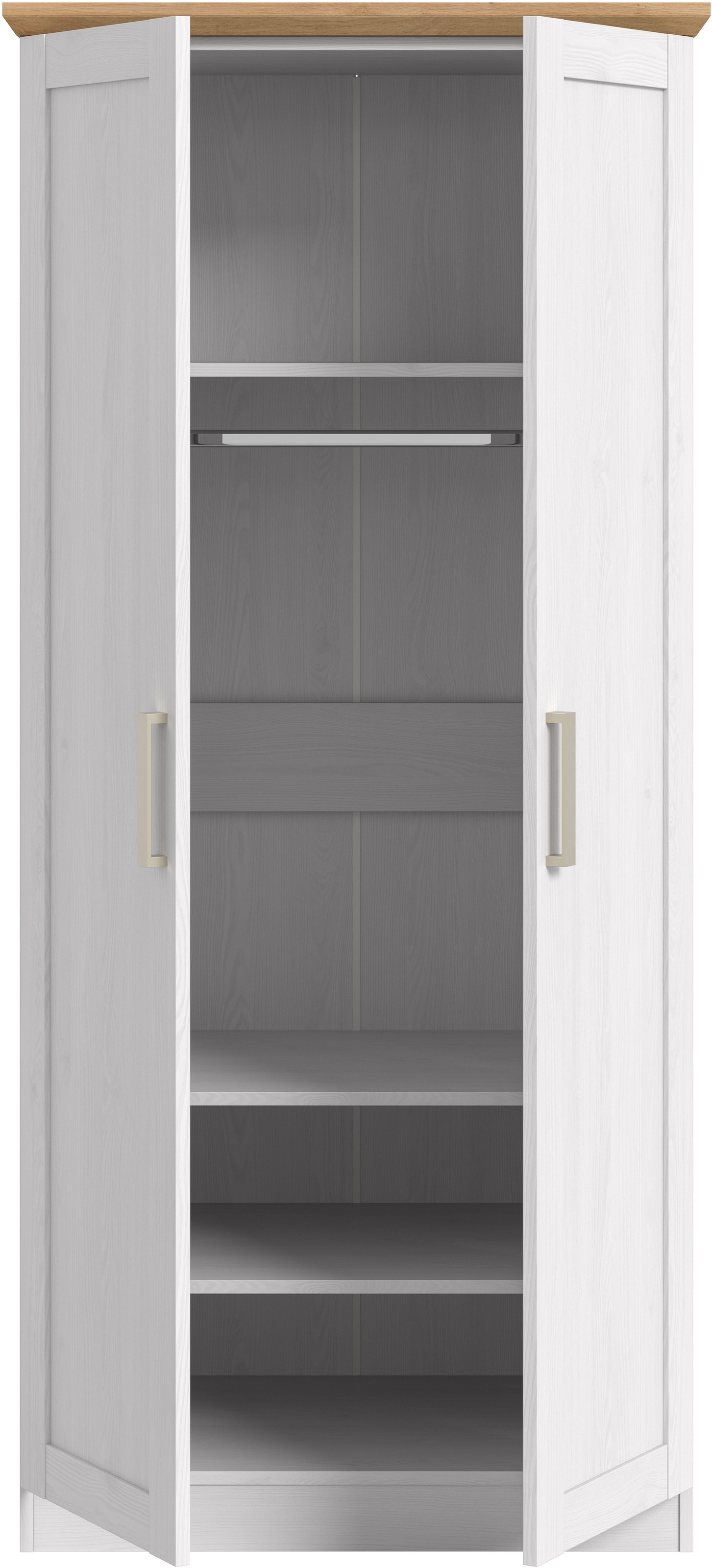 Home affaire Kleiderschrank »FLORENZ, Kleiderschrank inkl. 1 Kleiderstange« 1 Stk. tlg. Kleiderschrank, Drehtürenschrank, Graderobenschrank, Mehrzweckschrabnk