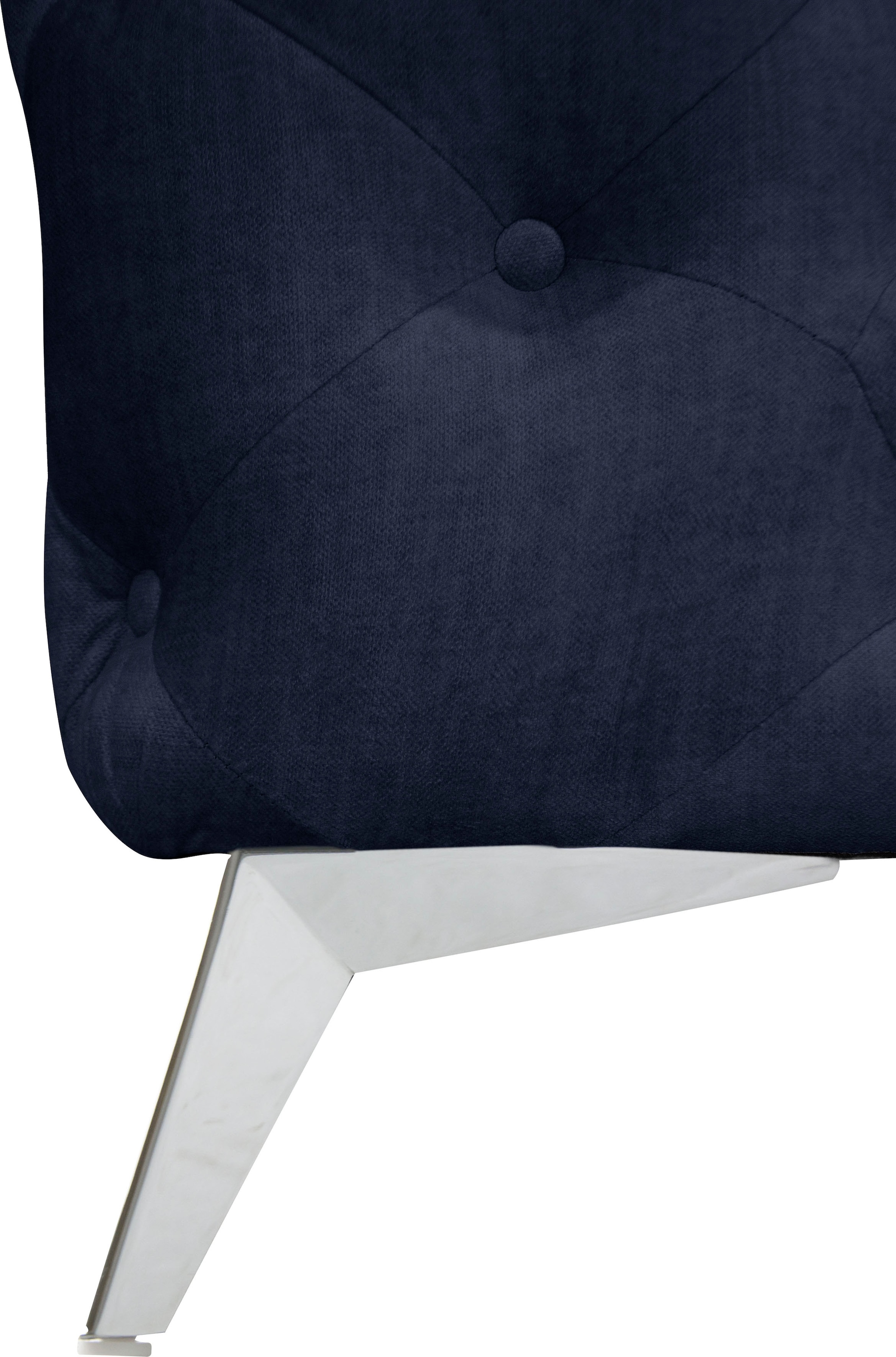 Leonique Chesterfield-Sofa »Ecksofa GLYNIS L-Form mit Wellenunterfederung, Maße B/T/H 323/264/75cm«, aufwändige Knopfheftung, moderne Chesterfield Optik, Fußfarbe wählbar