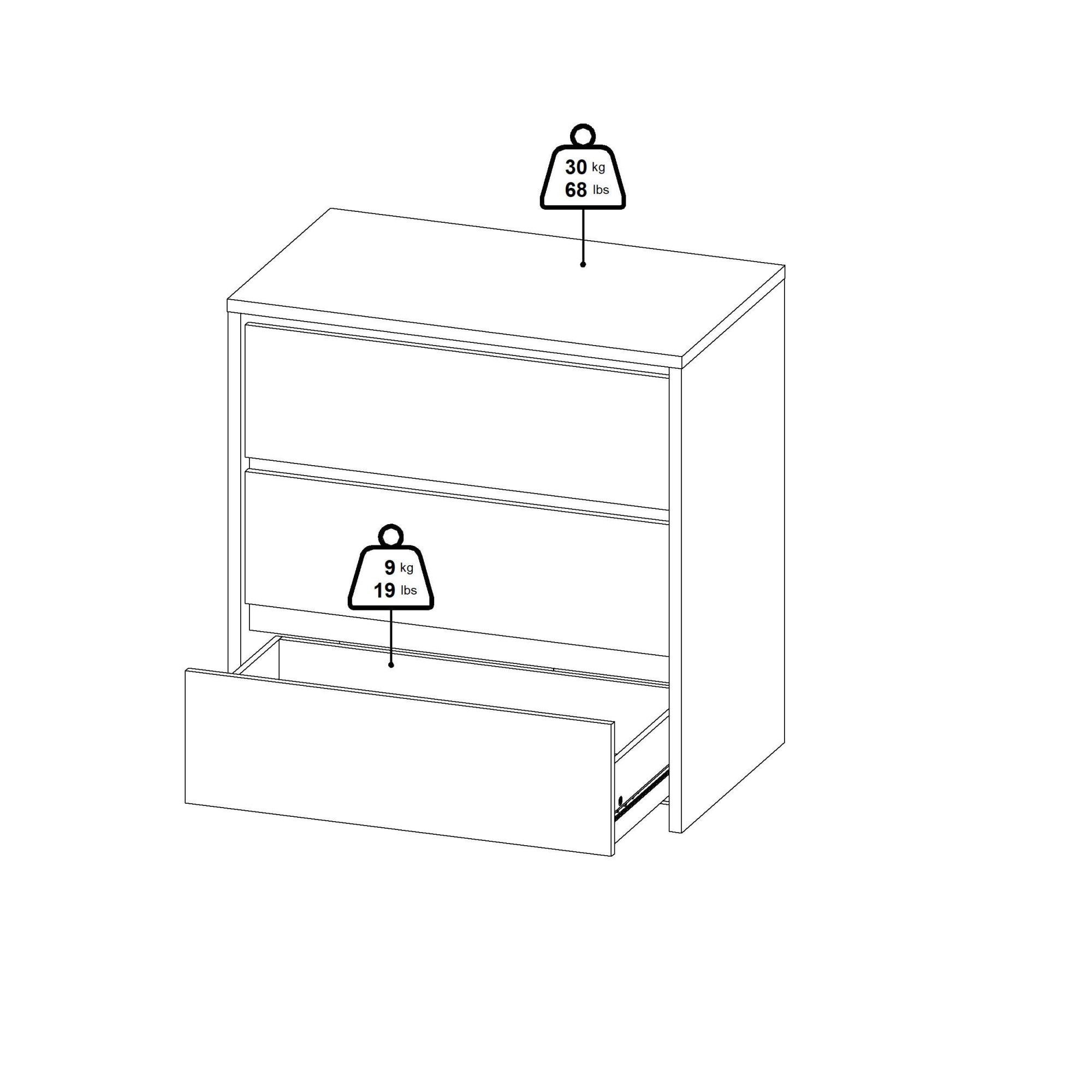 Home affaire Kommode »Next Sideboard mit 3 grifflosen Schubladen« 3 geräumige Schubladen für übersichtliche Aufbewahrung