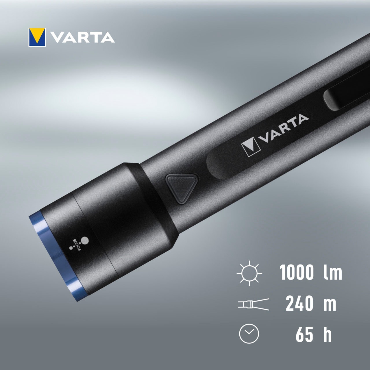 VARTA Taschenlampe »Night Cutter F40 Premium«, (Set), 1000 Lumen Leuchtstärke, vier Leuchtmodi, schwarz