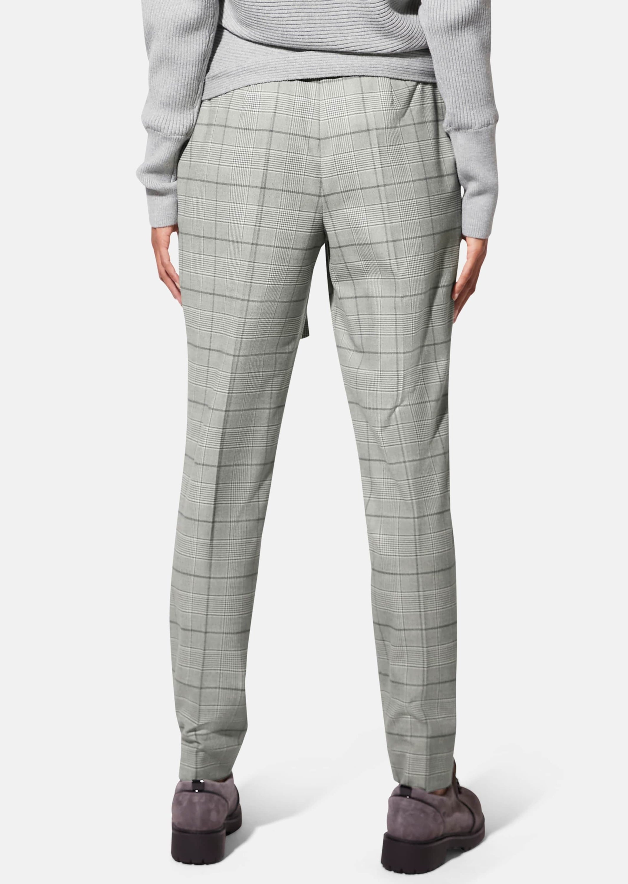MADELEINE Bundfaltenhose »Hose Karo-Bundfaltenhose mit Bindegürtel«