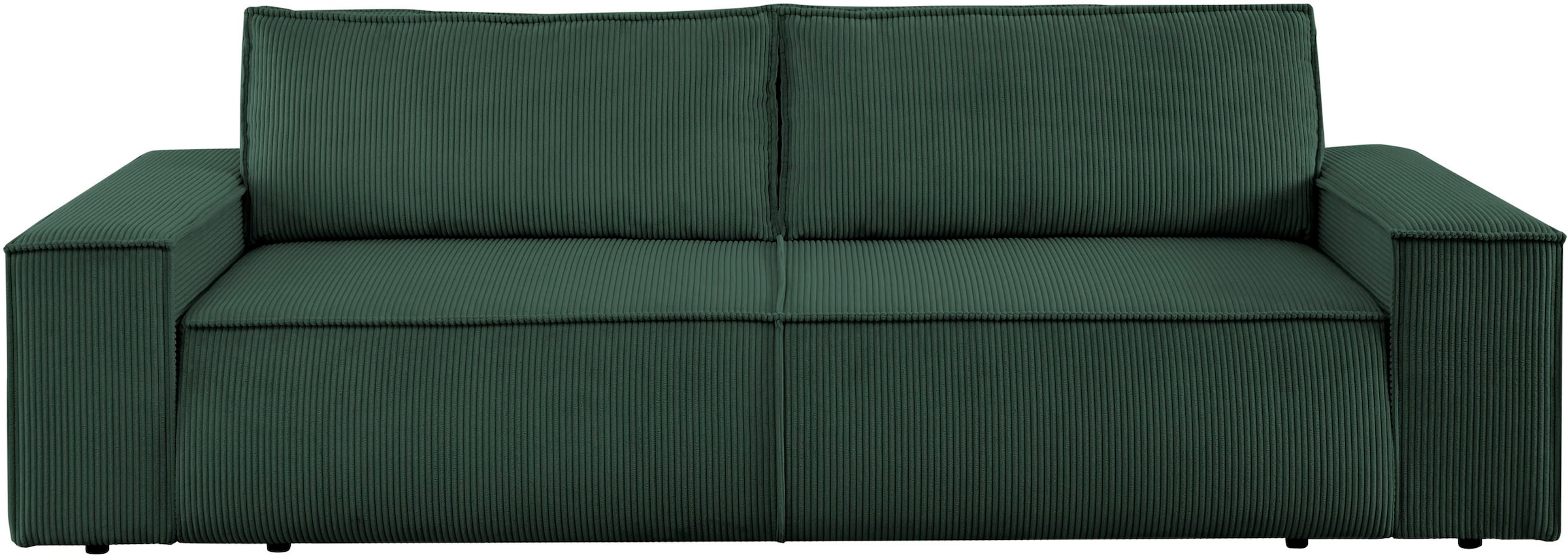 Home affaire 3-Sitzer »SHERWOOD Schlafsofa (257cm) Cord, Samtvelours, Vintage-Lederoptik«, Schlaffunktion mit Bettkasten (ca. 136/200cm)