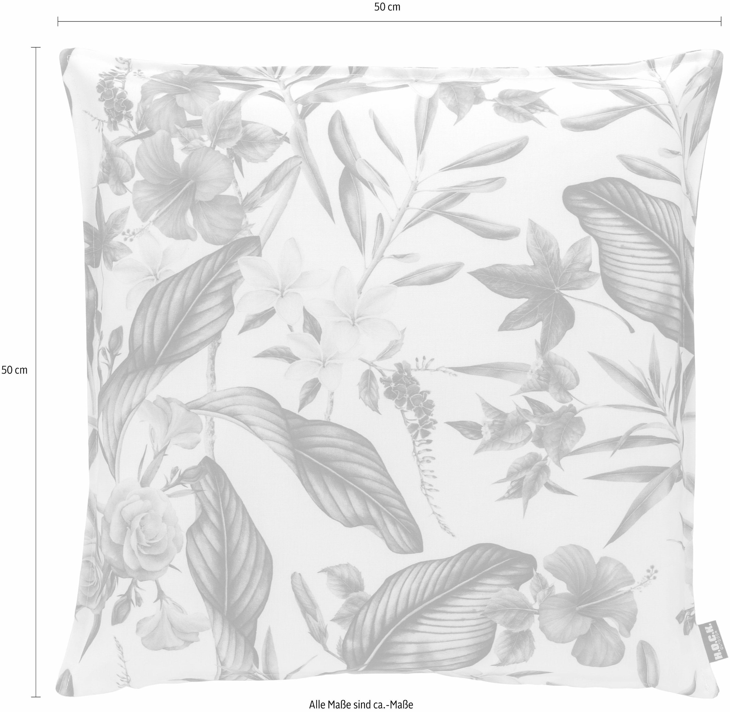 H.O.C.K. Dekokissen »Beach Life« mit Blüten und Blättern, Kissenhülle mit Füllung, 1 Stück