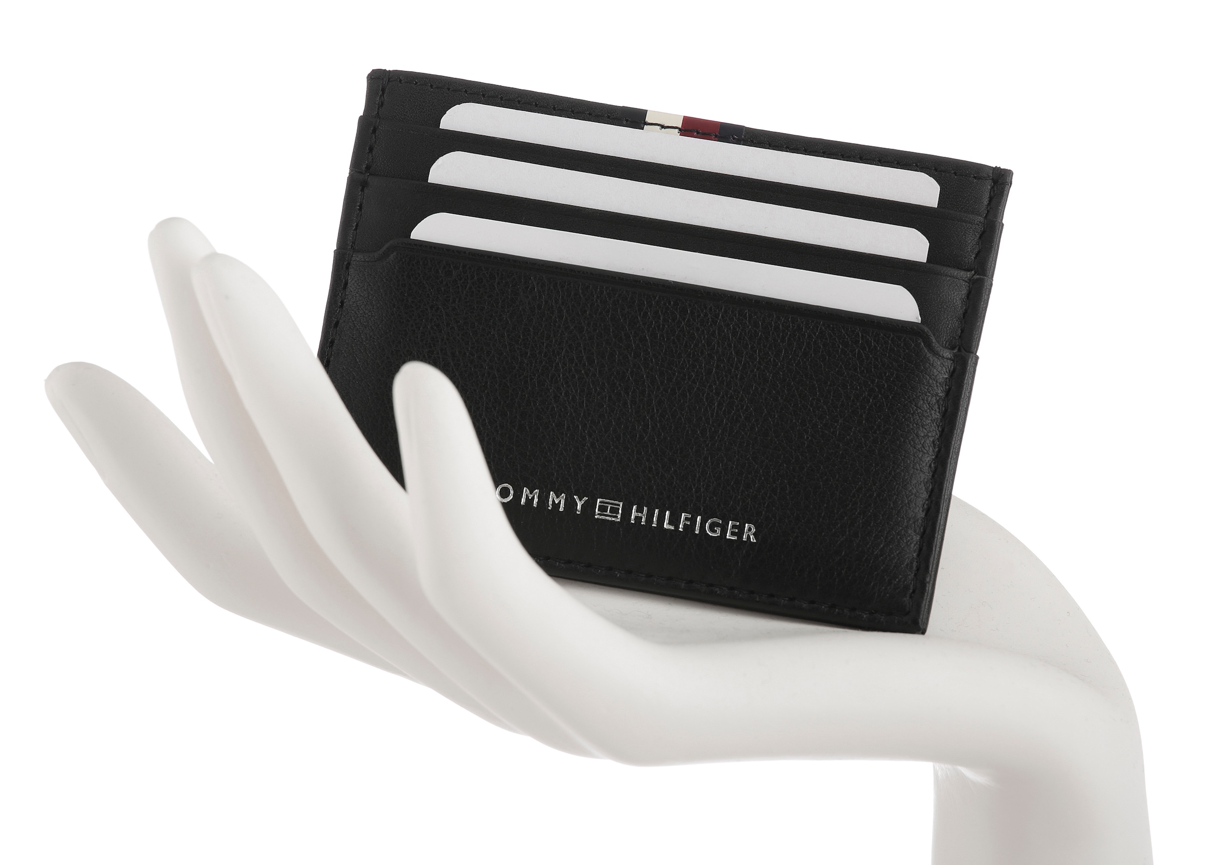 Tommy Hilfiger Kartenetui »TH PREM LEA CC HOLDER« , Unisex Geldbeutel, Portemonnaie mit Logo-Schriftzug