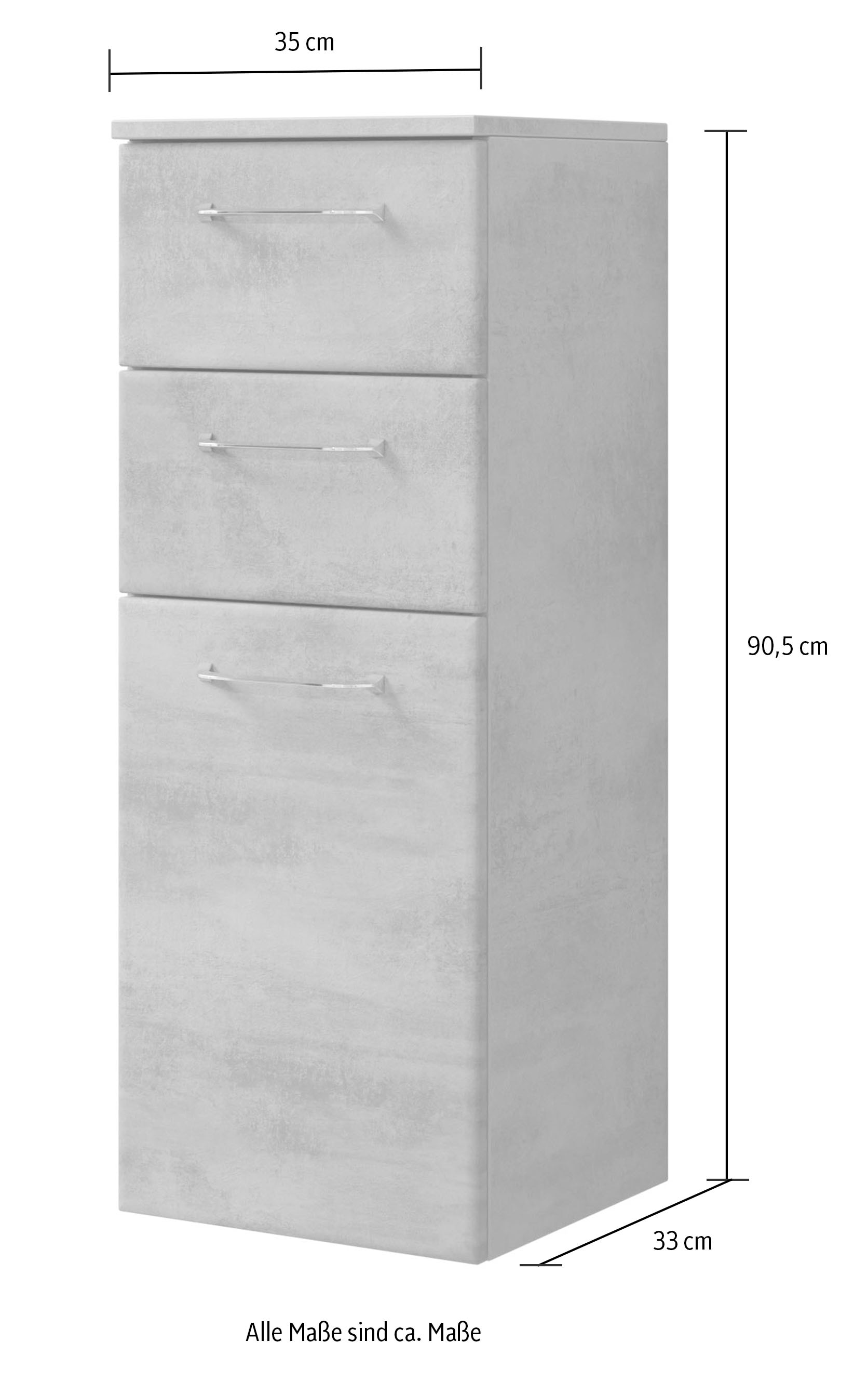 Saphir Badmöbel-Set »Quickset 945 4-teilig, Keramik-Waschtisch mit LED-Spiegelschrank«, (5 St.), Unterschrank, Midischrank, 7 Türen, 5 Schubladen, inkl. Türdämpfer