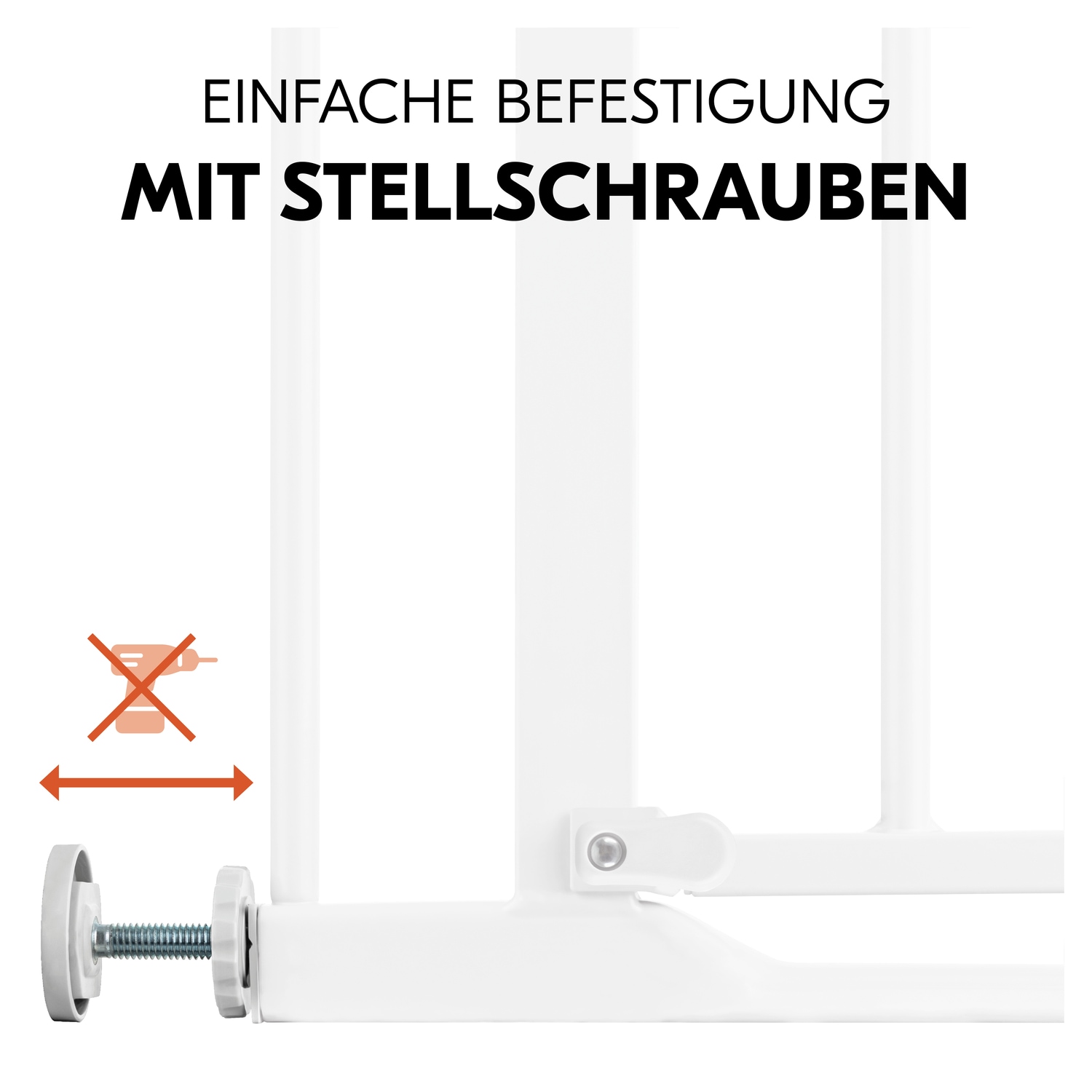 Hauck Türschutzgitter »Clear Step Autoclose 2 Set inklusive Verlängerung 9 cm, White«, auch als Treppenschutzgitter verwendbar; 84-89 cm; flacher Durchgang