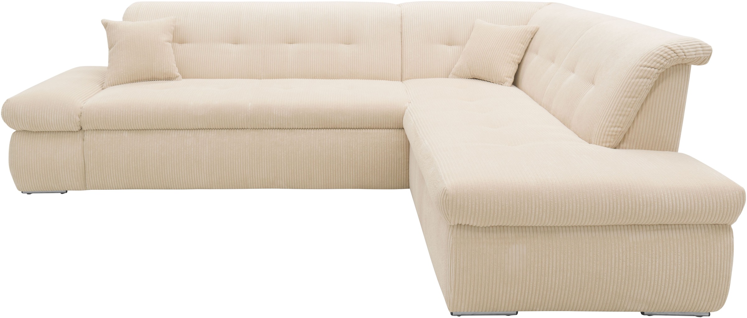 DOMO collection Ecksofa »Moric L-Form«, wahlweise mit Bettfunktion und Armlehnenverstellung, auch in Cord