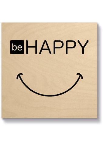 Artland Holzbild »Be happy - Sei glücklich«, Sprüche & Texte, (1 St.) kaufen