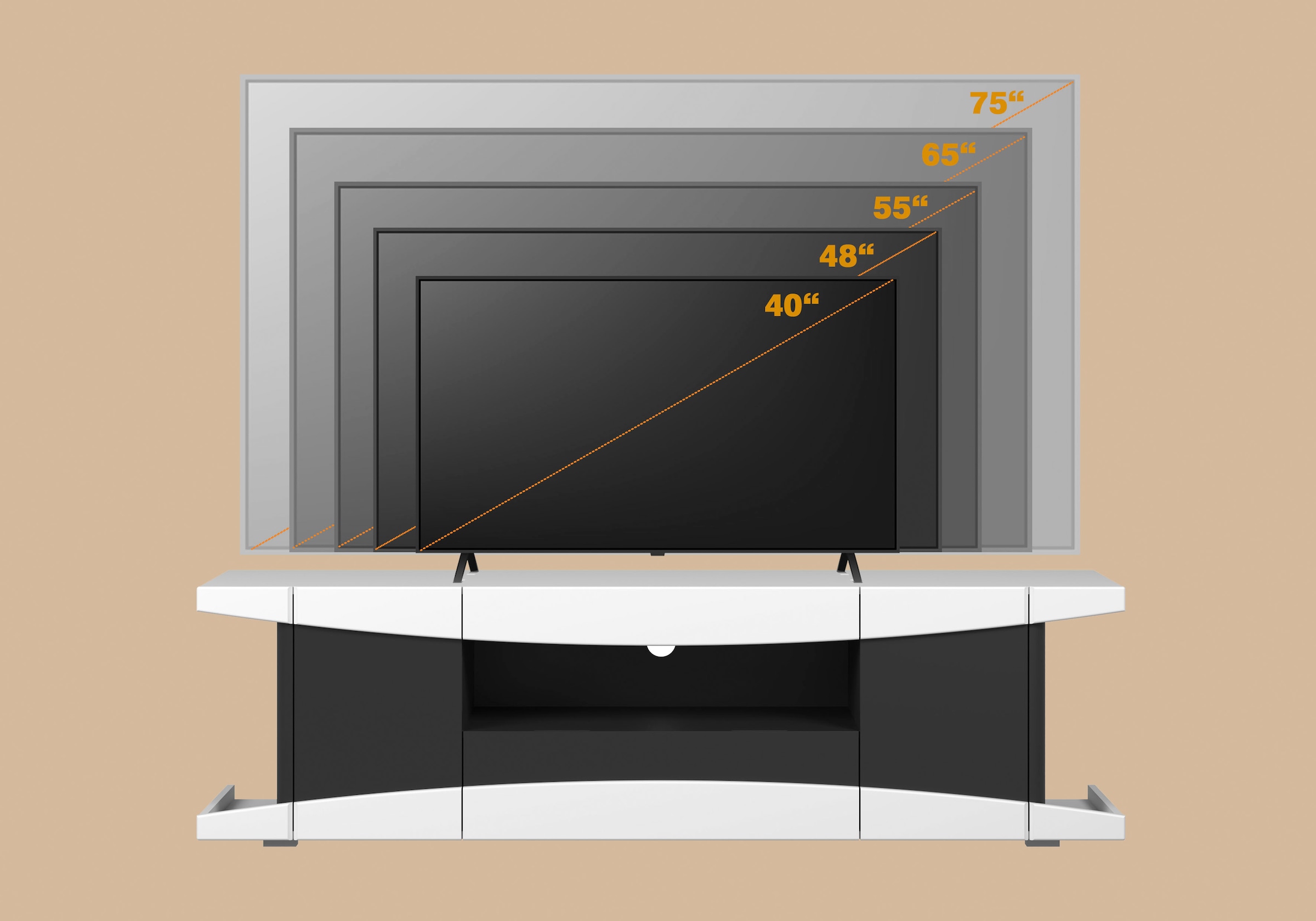 INOSIGN Lowboard »NextLevel speziell geeignet für Spielekonsolen«