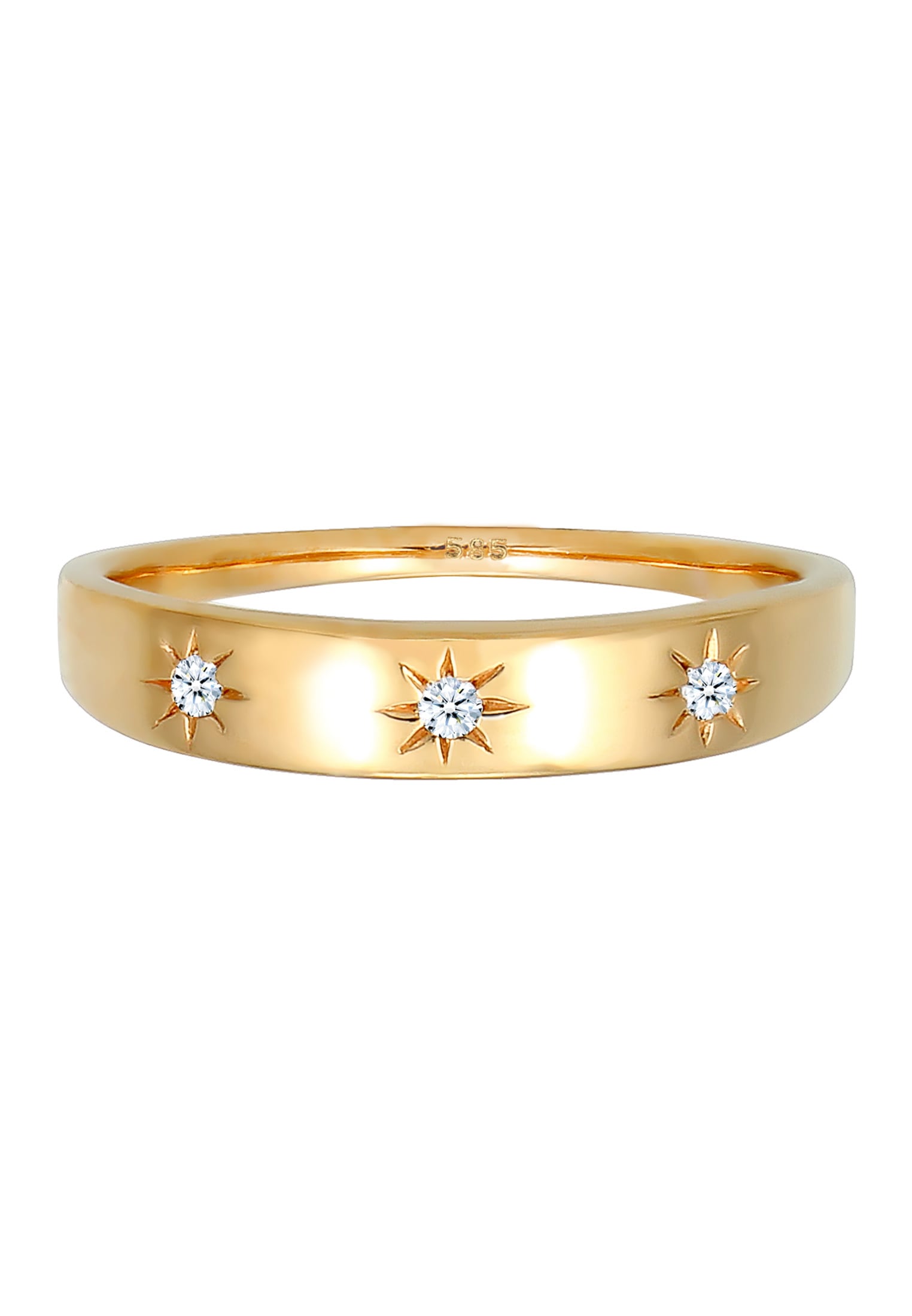 Elli DIAMONDS Verlobungsring »Ring Verlobung Stern Diamant 0.06 ct. 585 Gold«
