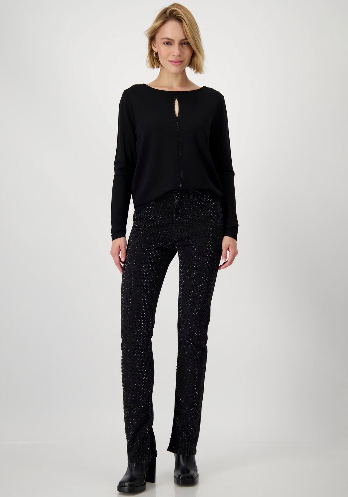 Monari Rundhalsshirt, mi Cut-Out