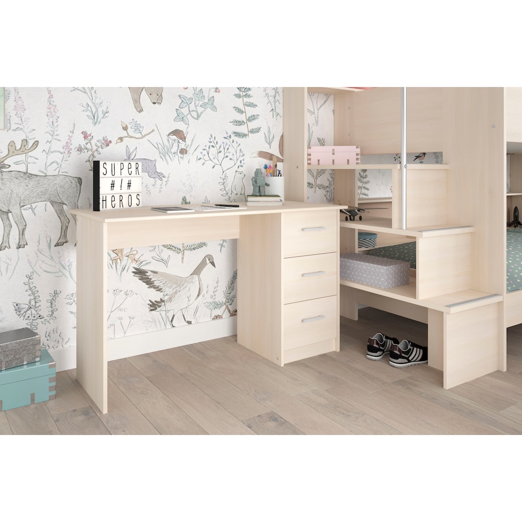 Parisot Jugendzimmer-Set »Bibop«, (3 St., Etagenbett, zwei Schreibtische)