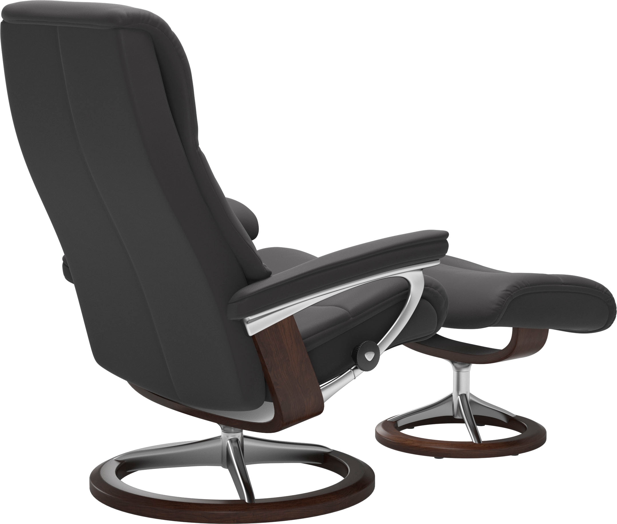 Stressless® Relaxsessel »View«, (Set, Relaxsessel mit Hocker), mit Signature Base, Größe S,Gestell Braun