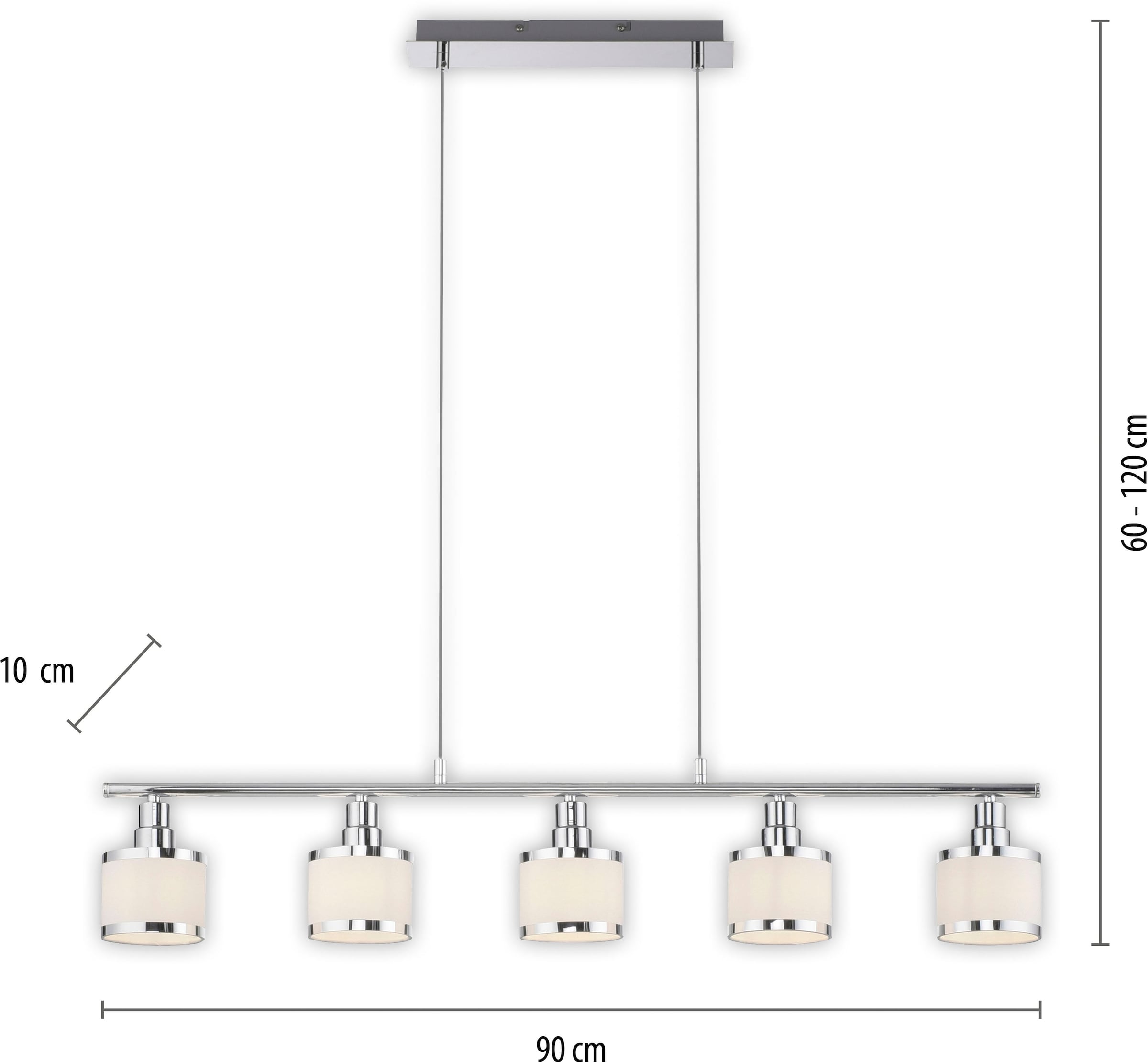 JUST LIGHT Pendelleuchte »ACCOR«, 5 flammig, Leuchtmittel E14 | ohne Leuchtmittel