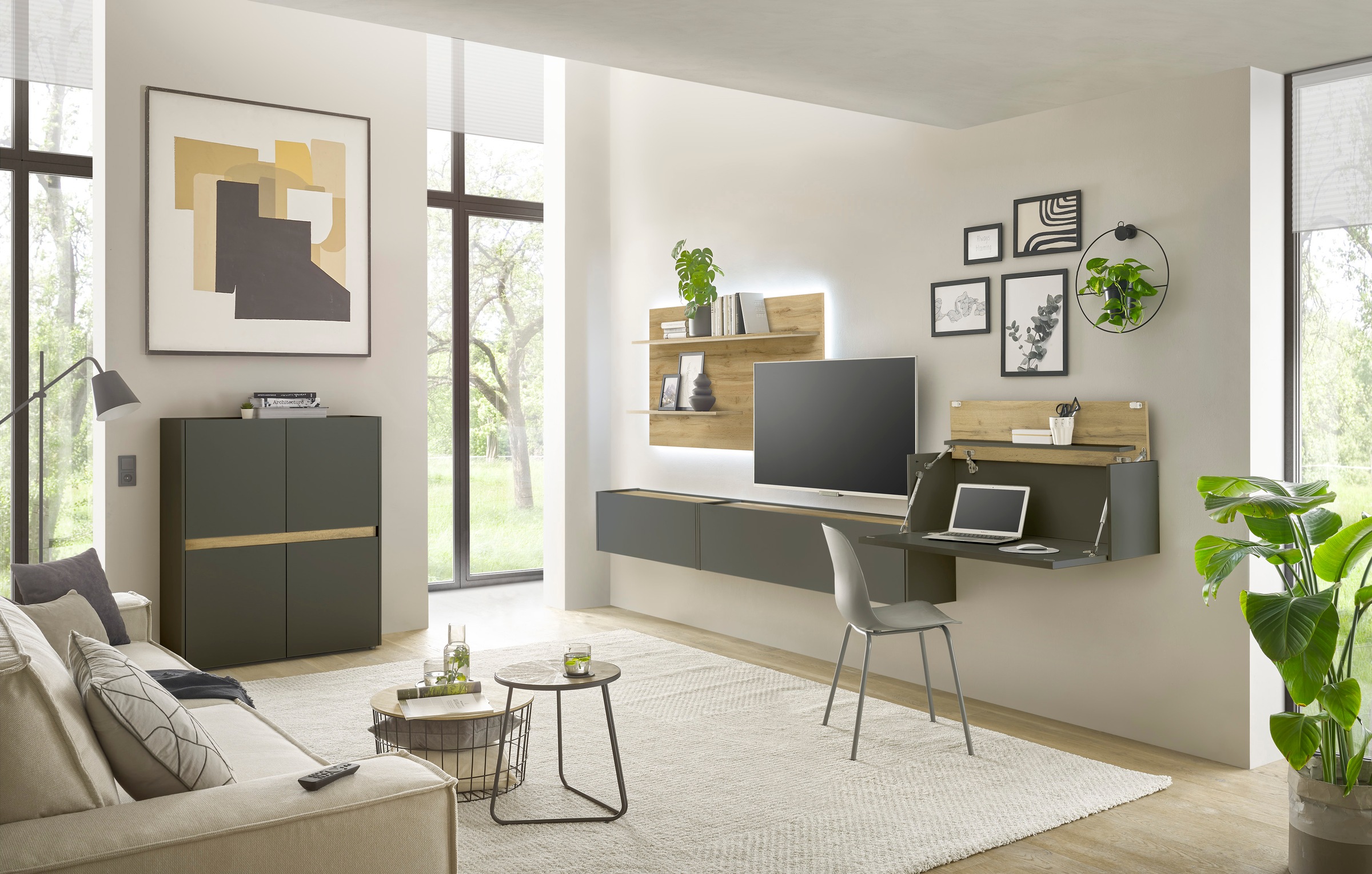 INOSIGN Büromöbel-Set »CiTY/GiRON«, (Set, 5 tlg.), Home Office, Wandsekretär