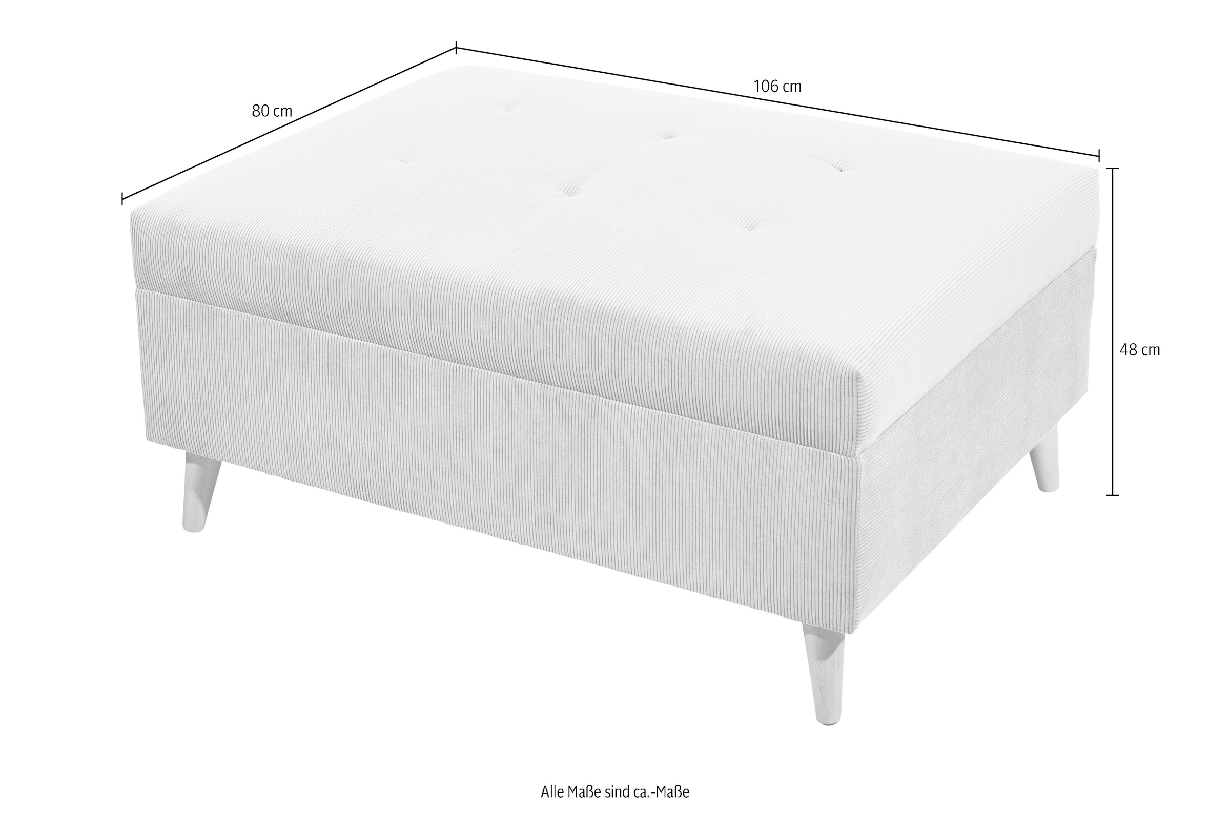 ED EXCITING DESIGN Ecksofa »Calanda L-Form« mit Hocker & 3 Zierkissen