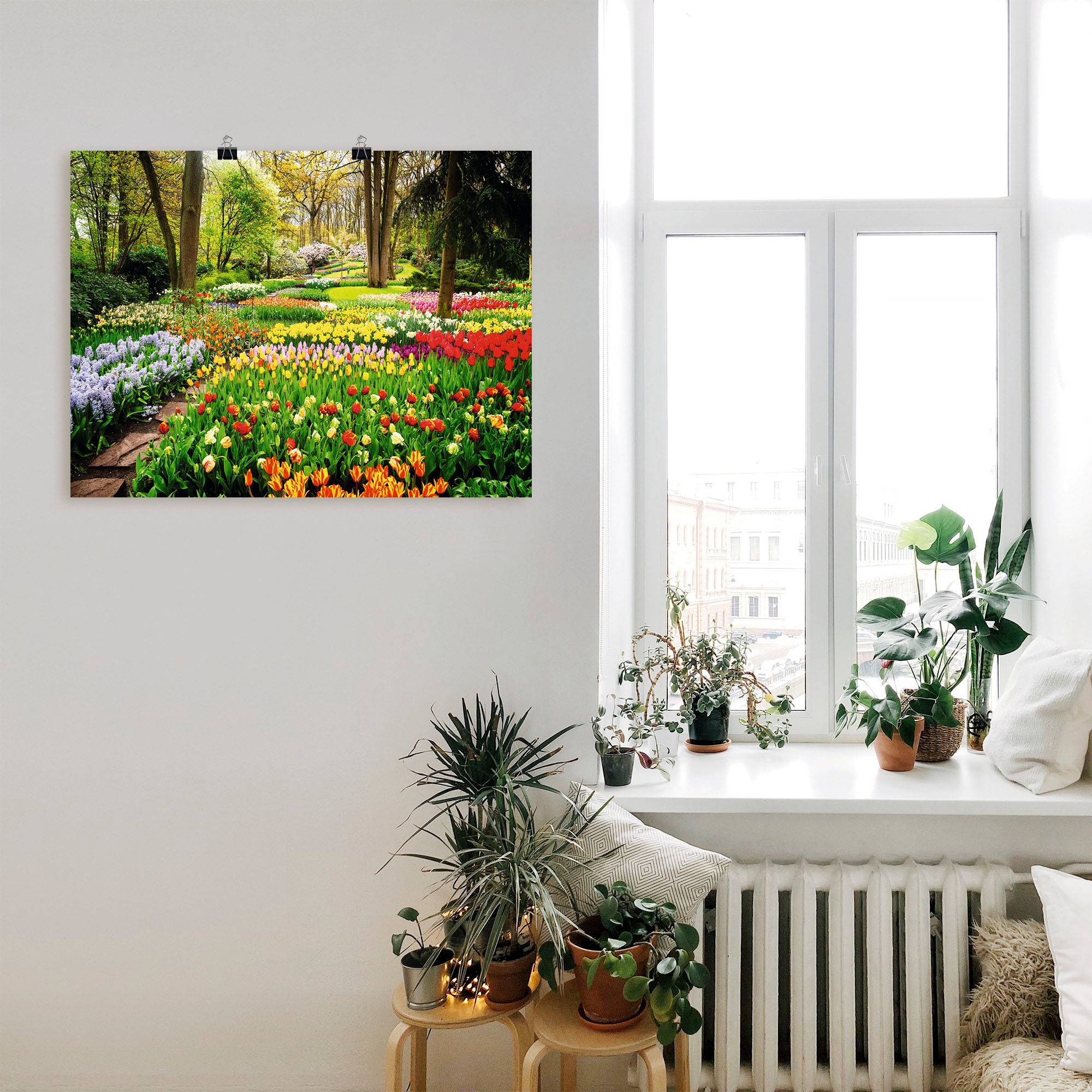 Artland Wandbild »Tulpen Garten versch. auf als oder (1 St.), bestellen in Rechnung Größen Wandaufkleber Alubild, Leinwandbild, Poster Frühling«, Blumenwiese
