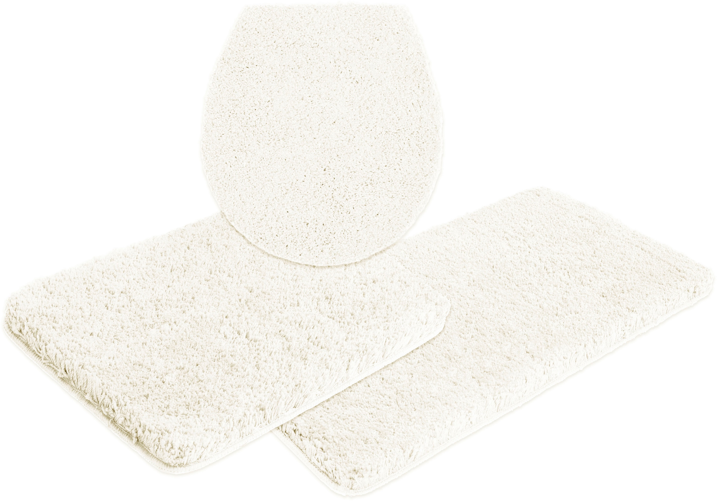 my home Badematte »Sanremo, Badvorleger, Badezimmer Teppich, sehr weich«, rutschhemmend beschichtet, fußbodenheizungsgeeignet-schnell trocknend, Badteppich, unifarben, rechteckig, rund & als 3-tlg. Set erhältlich