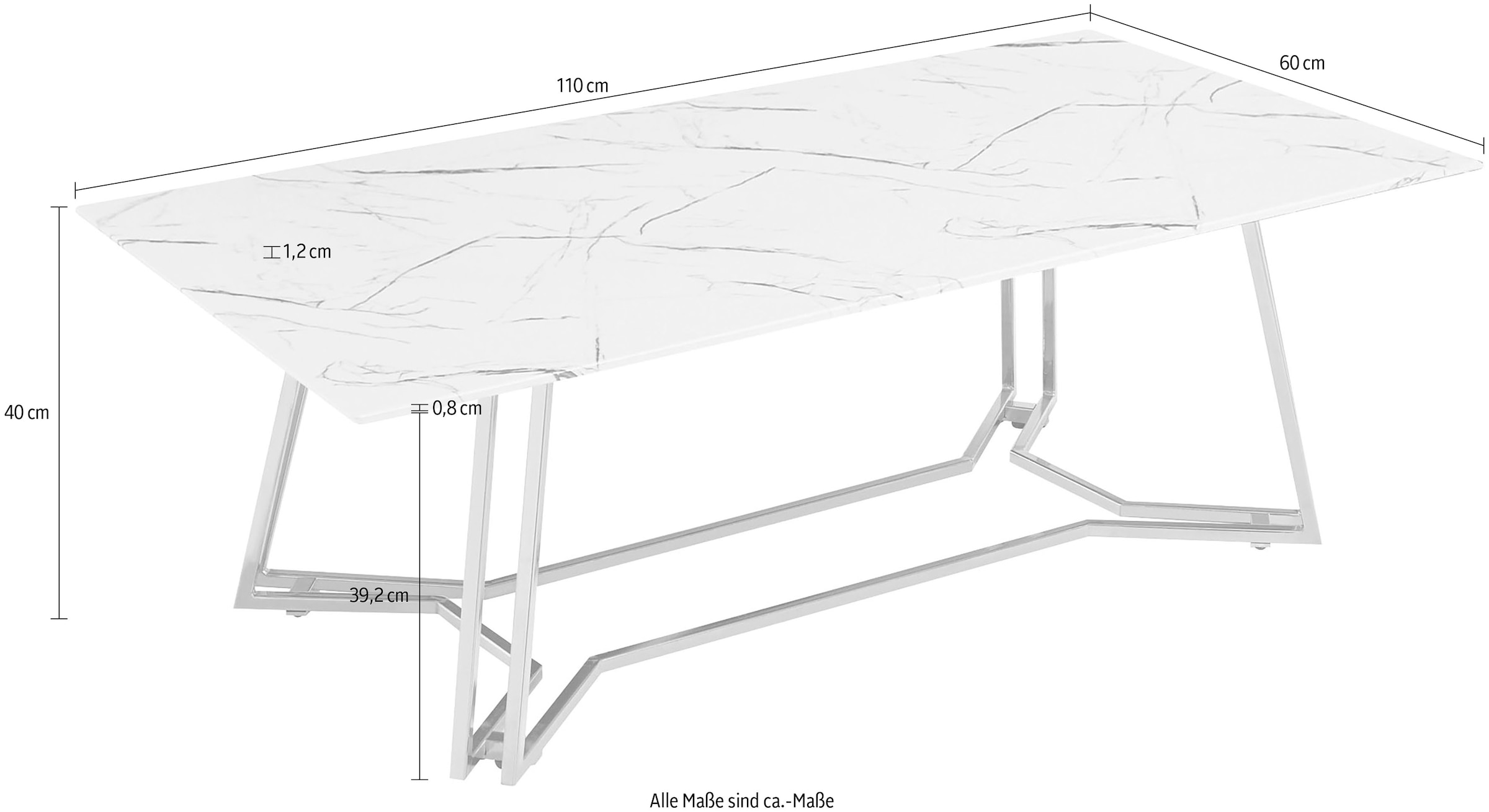 SalesFever Couchtisch, Tischplatte im Marmor-Design