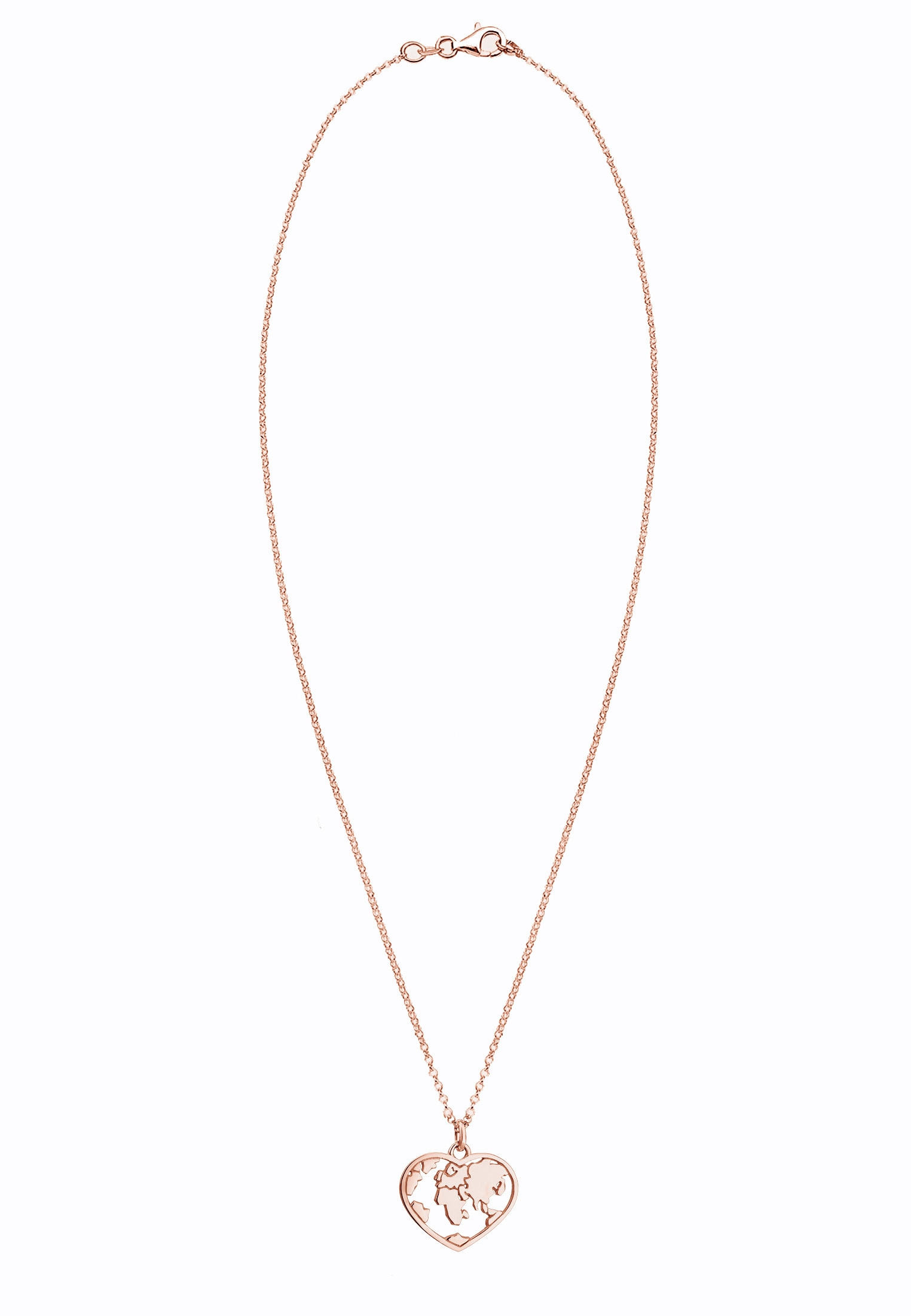 Elli Lange Kette »Halskette Herz Weltkugel Globus Erbskette Trend 925 Silber«