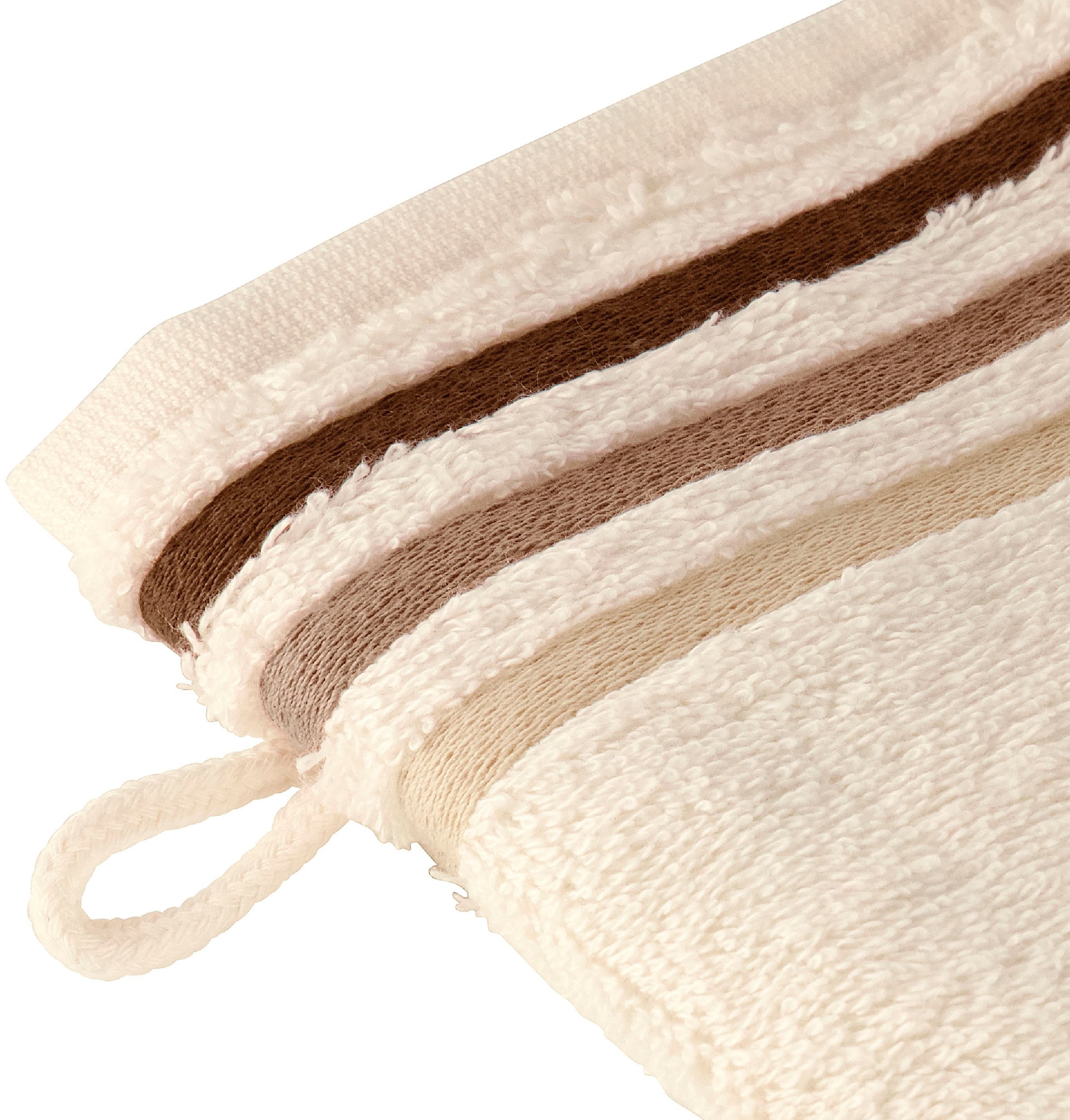 Schiesser Waschhandschuh »Skyline Color aus 100 % Baumwolle mit eleganter Streifenbordüre«, (5 St., 5 Waschhandschuhe (16x22 cm), MADE IN GREEN by OEKO-TEX®