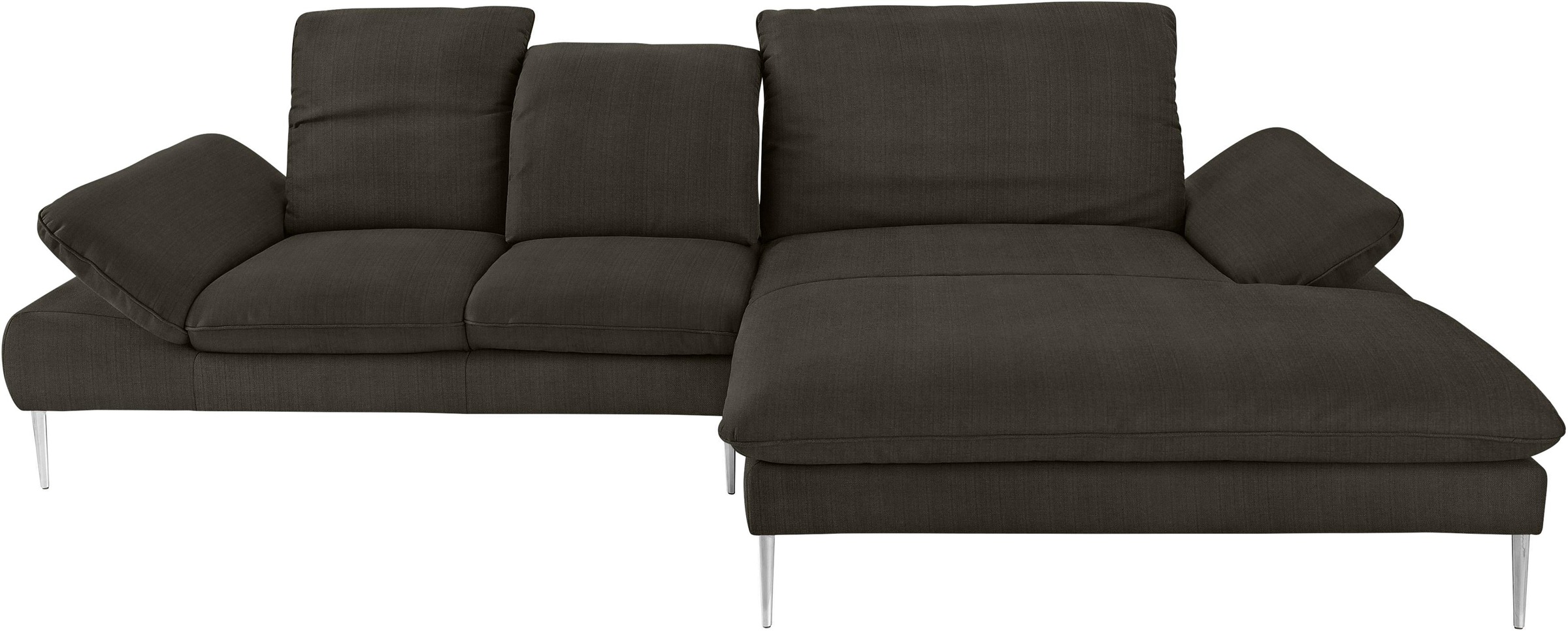 W.SCHILLIG Ecksofa »enjoy&MORE, Designsofa, elegant und bequem, L-Form«, mit Sitztiefenverstellung, Füße Chrom glänzend, Breite 310 cm