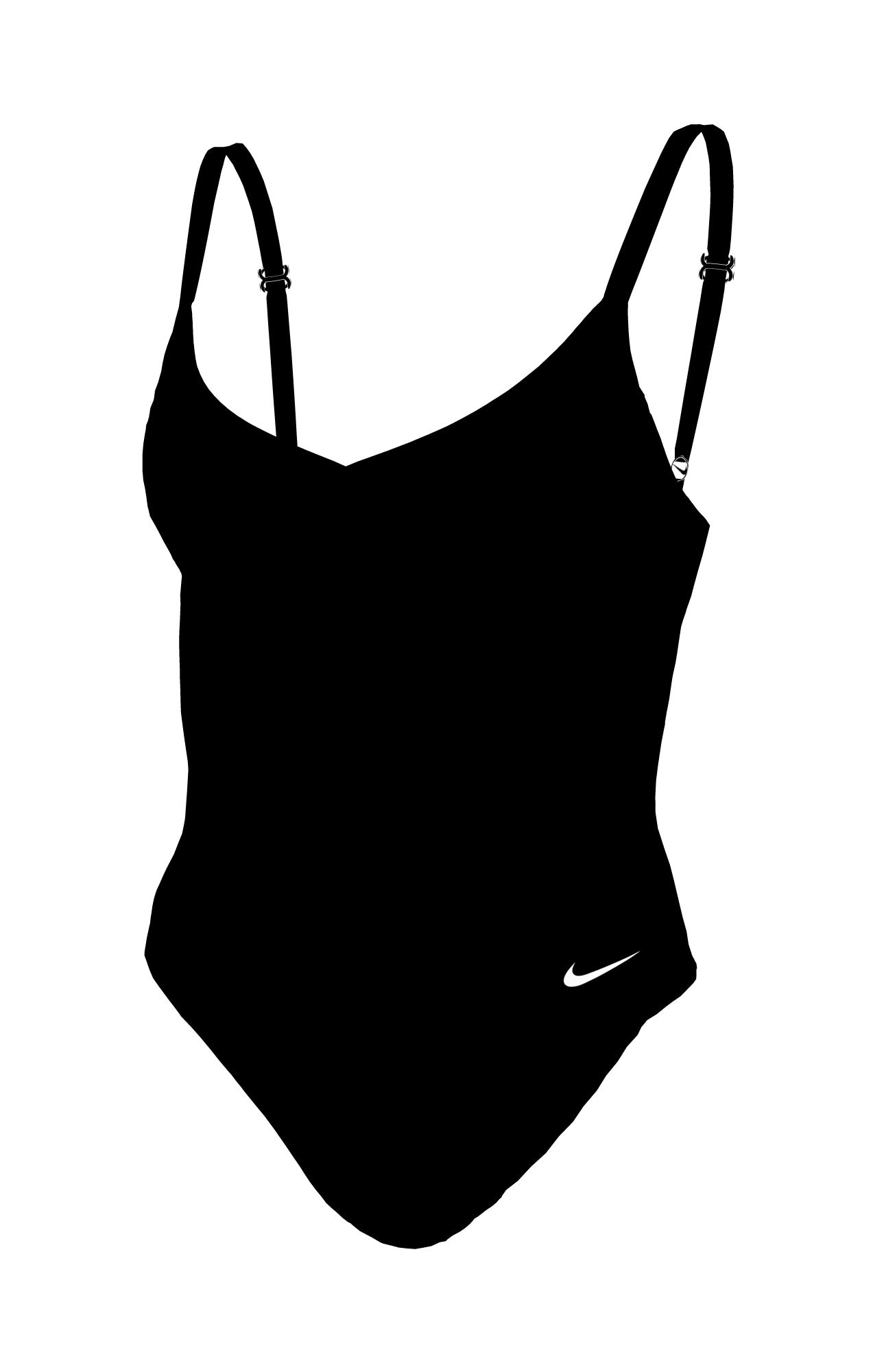 Nike Badeanzug »V-NECK ONE PIECE« mittlerer Halt, verstellbare Rücken- und Schulterträger