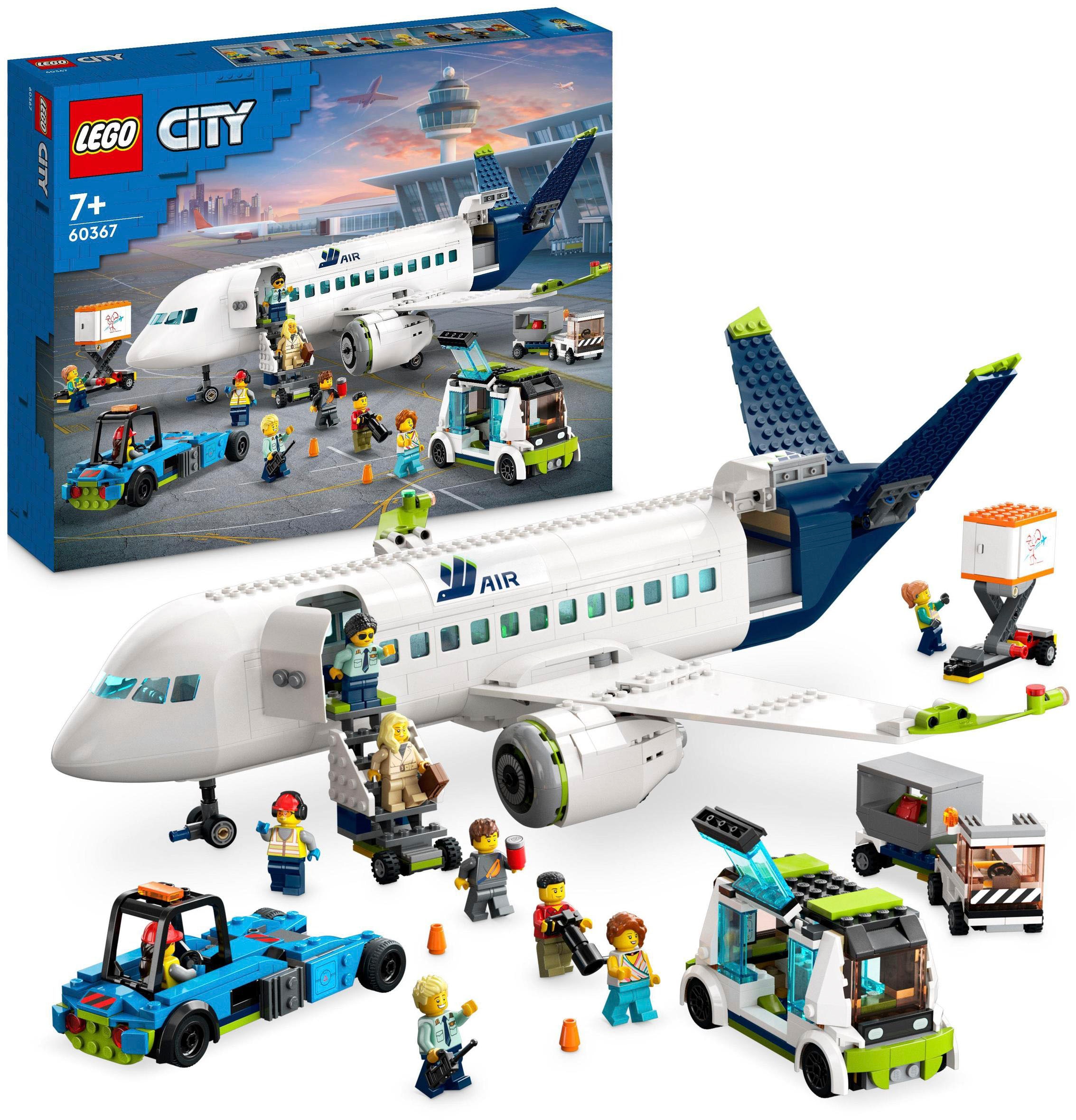 LEGO® Konstruktionsspielsteine »Passagierflugzeug (60367), LEGO® City«, (913 St.), Made in Europe