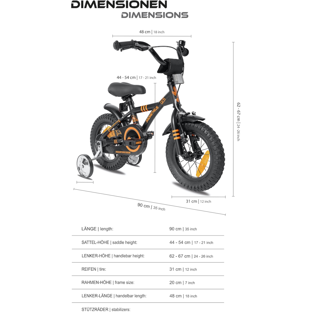 PROMETHEUS BICYCLES Kinderfahrrad »Hawk«, 1 Gang