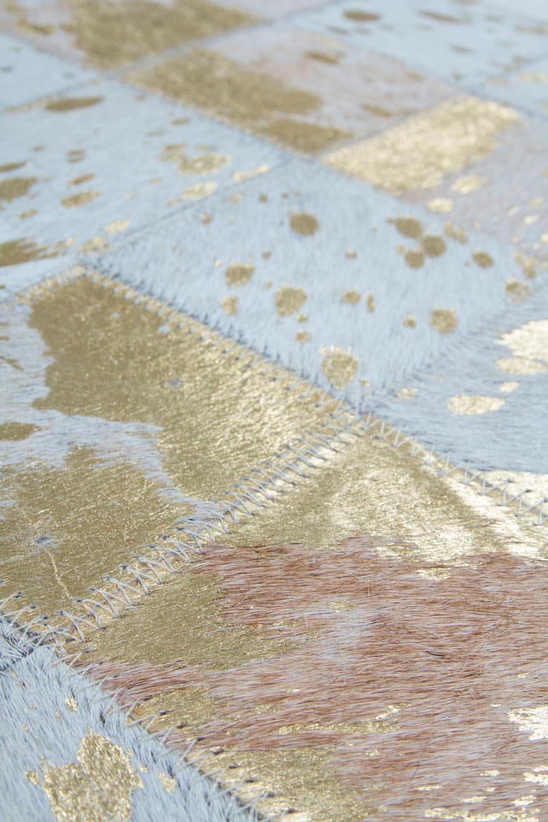 Kayoom Lederteppich »Lavish 210  -  Fellteppich« rechteckig 8 mm Höhe 100% Rindsleder, Patchwork-Dessin, Wohnzimmer