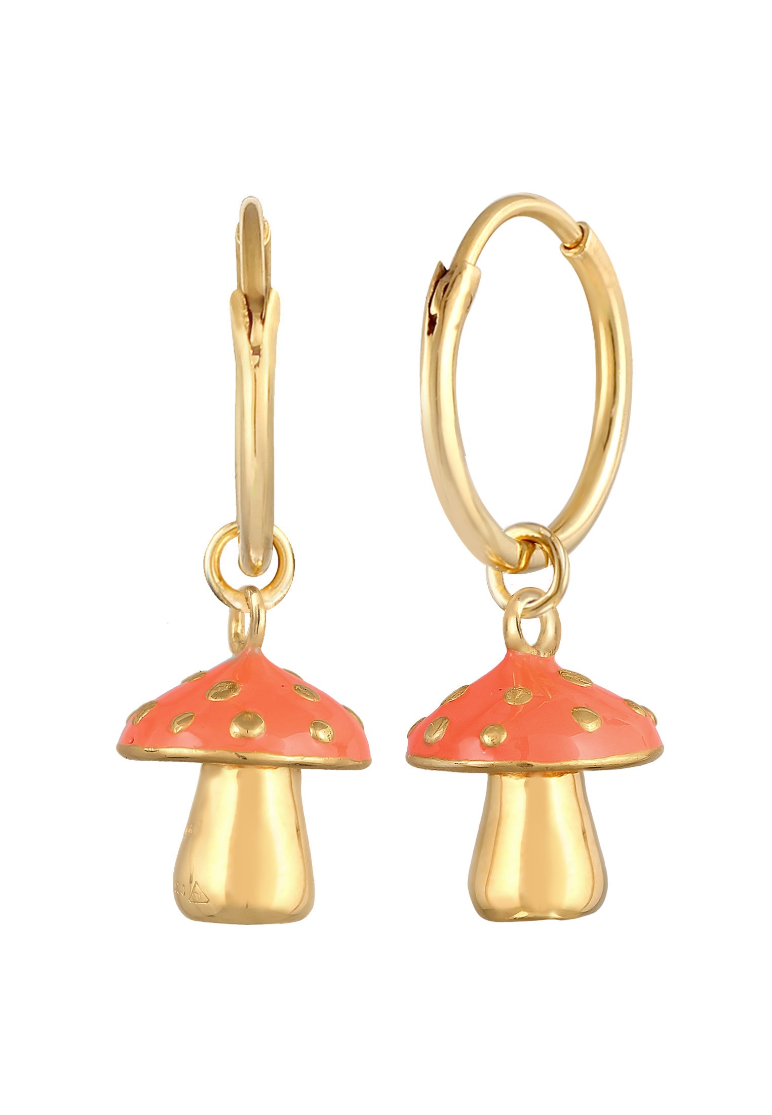 Elli Paar Creolen »Ohrringe Creolen Pilz Glück Emaille 925 Silber«