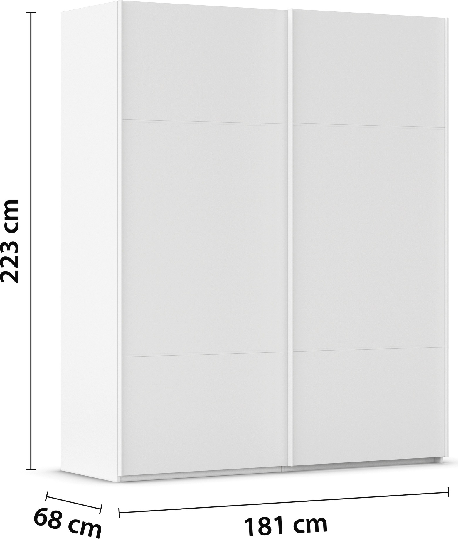 rauch Schwebetürenschrank »Kleiderschrank Schrank Garderobe Schlafzimmerschrank SCALE-TRIO«, edle dreigeteilte Front, 2 Zierleisten in Griff-Farbe MADE IN GERMANY
