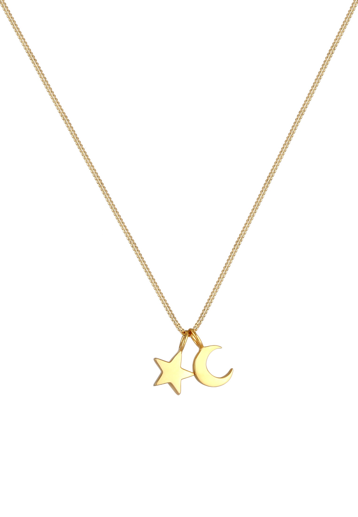 Elli Kette mit Anhänger »Halskette Stern Mond Anhänger Astro Basic 925 Silber«