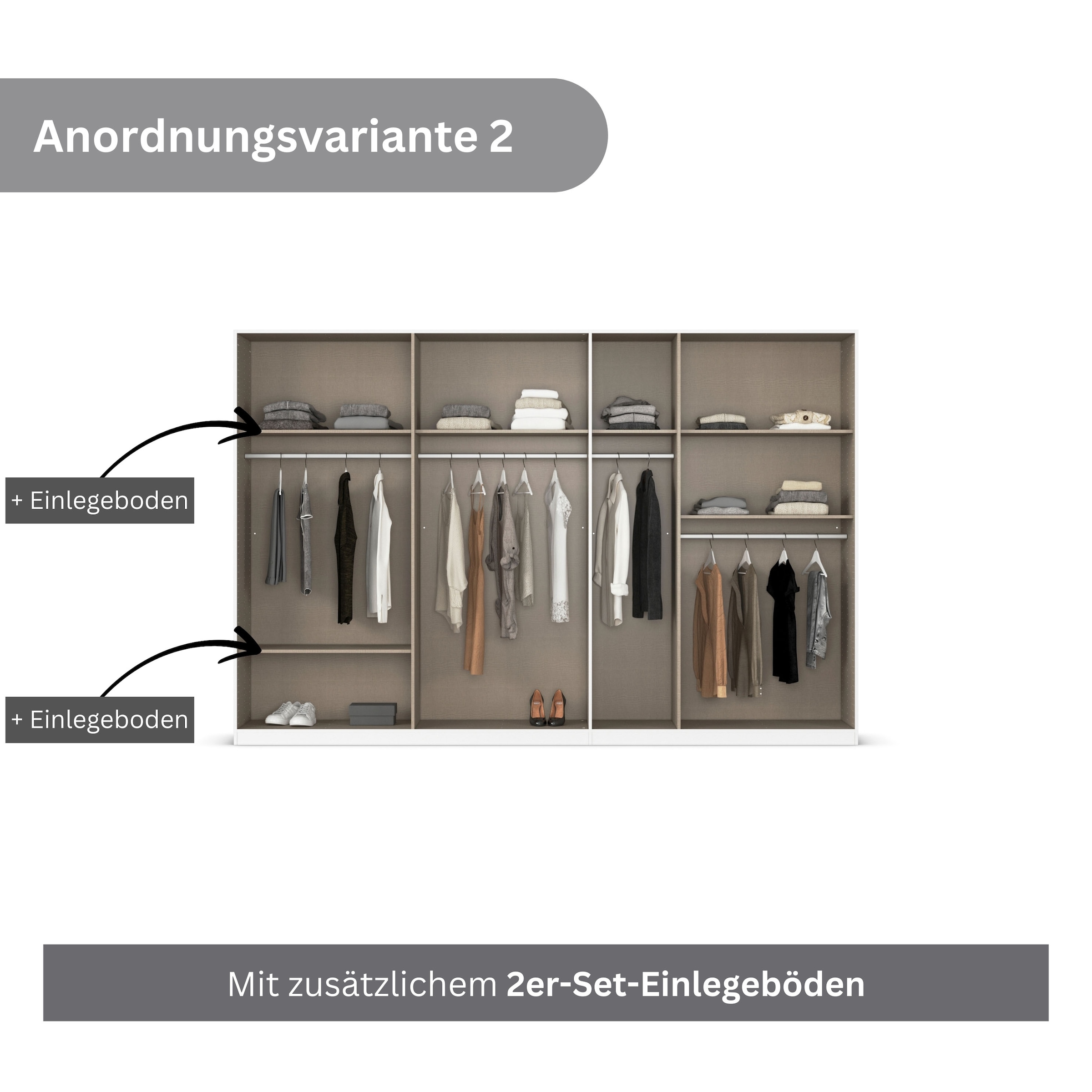 rauch Drehtürenschrank »Kleiderschrank Kleiderschränke Schrank Garderobe AGORDO mit Glasfront«, (in zwei Griff-Farben), durchdachte Innenausstattung, in 6 Breiten und 2 Höhen MADE IN GERMANY