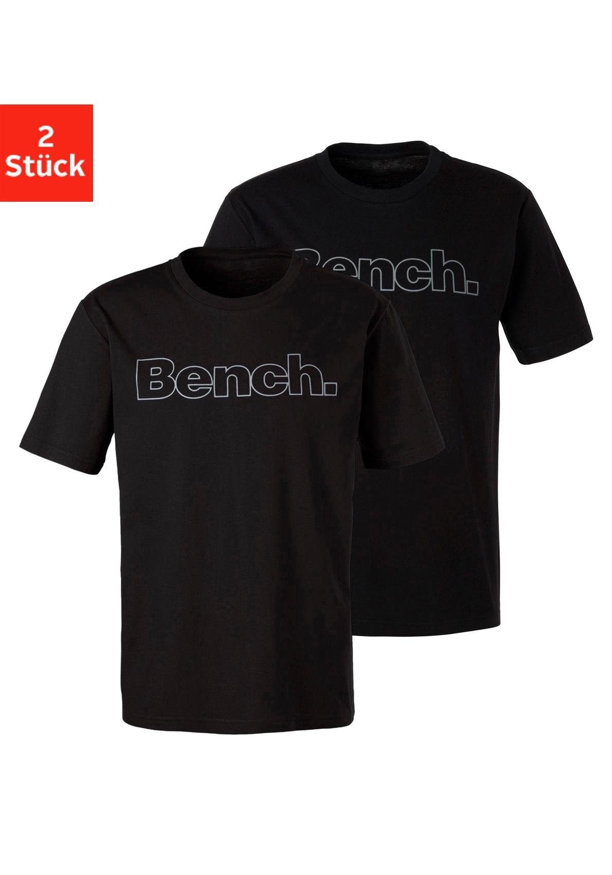 T-Shirt, Shirt mit Logoprint, Basicshirt mit Rundhals aus reiner Baumwolle