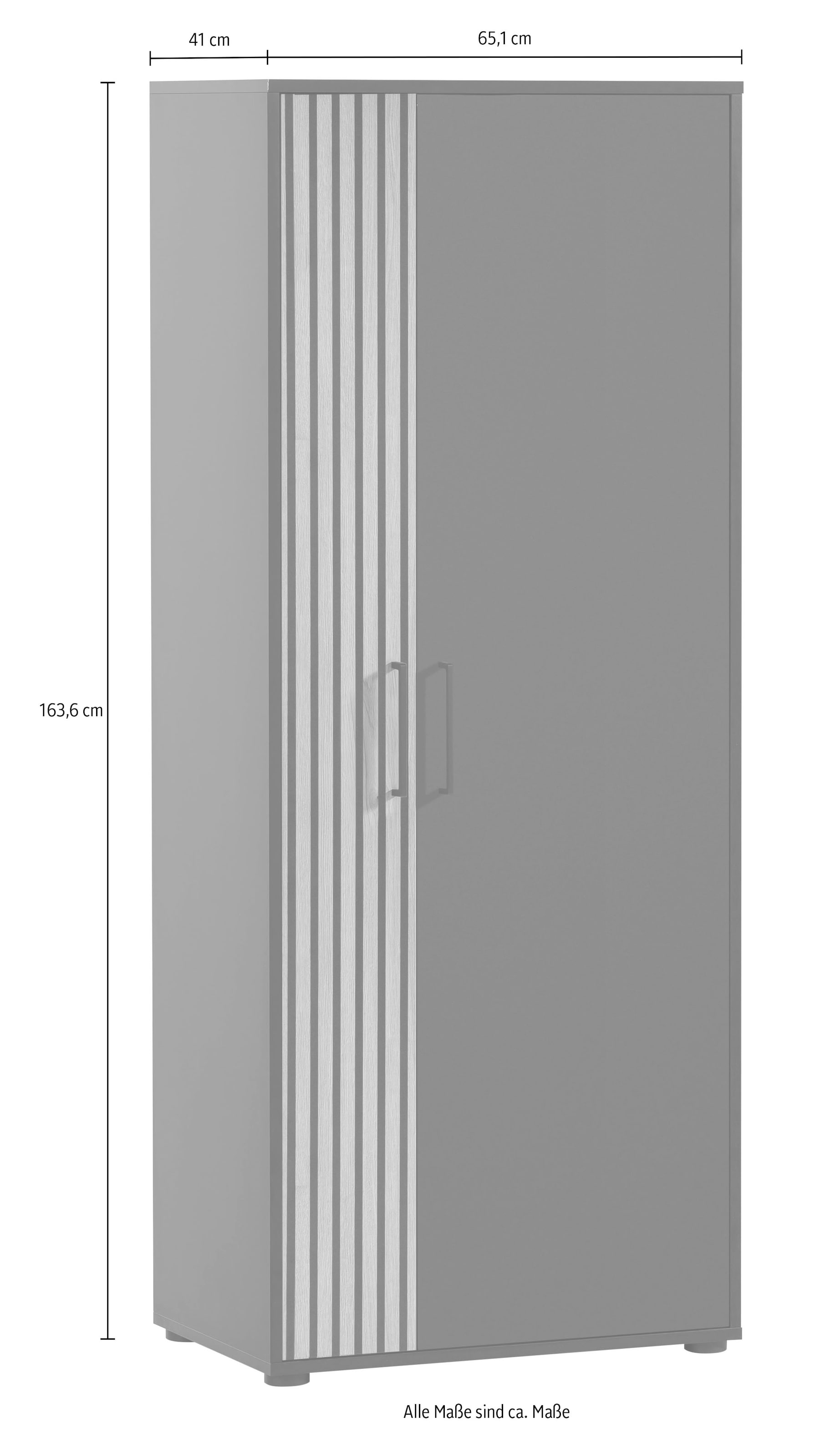 Schildmeyer Aktenschrank »Hank, MADE IN GERMANY, Breite 65 cm«, Linke Tür mit Akustikprint, Metallbeschläge, Softclose-Funktion