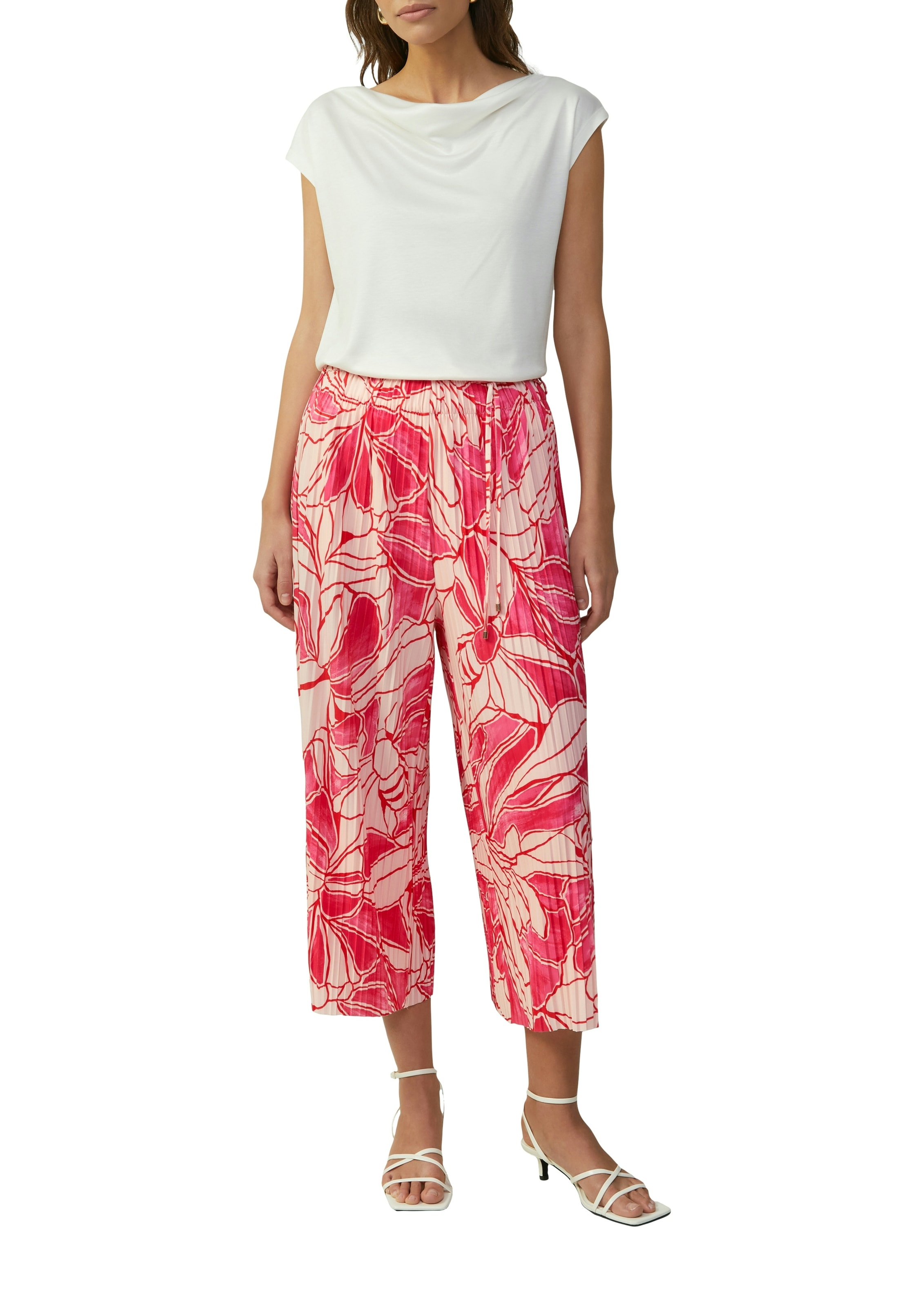 s.Oliver BLACK LABEL Stoffhose  Sommerhose mit All-Over Print und Stuktur