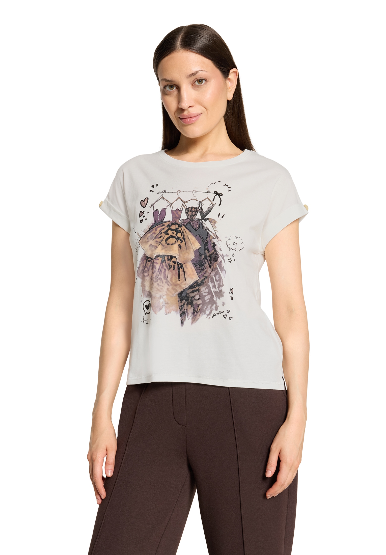 Cartoon Print-Shirt »Printshirt mit Ärmelaufschlag«