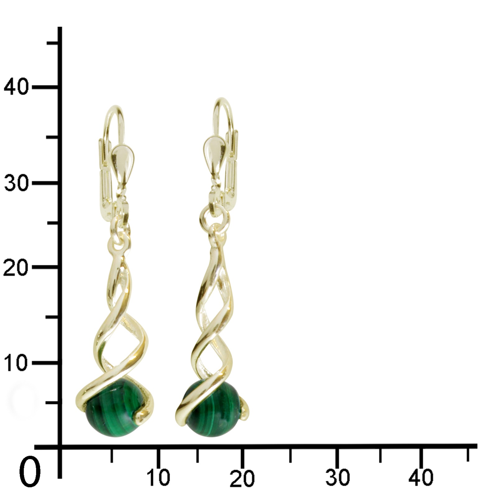 OSTSEE-SCHMUCK Paar Ohrhänger »- Lusia - Gold 333/000 - Malachit«