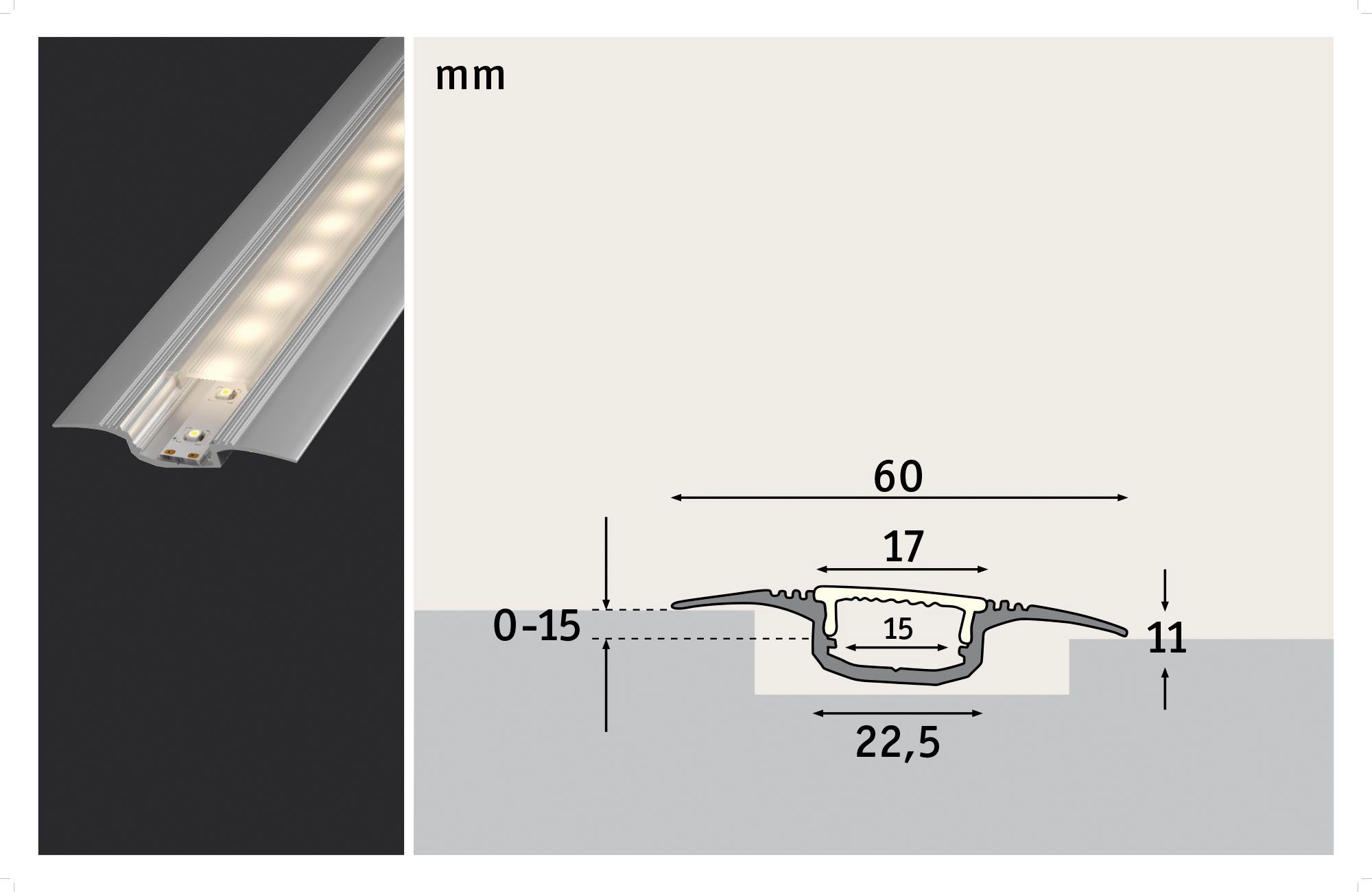 Paulmann LED-Streifen »Step Profil mit Diffusor 100cm Alu eloxiert«