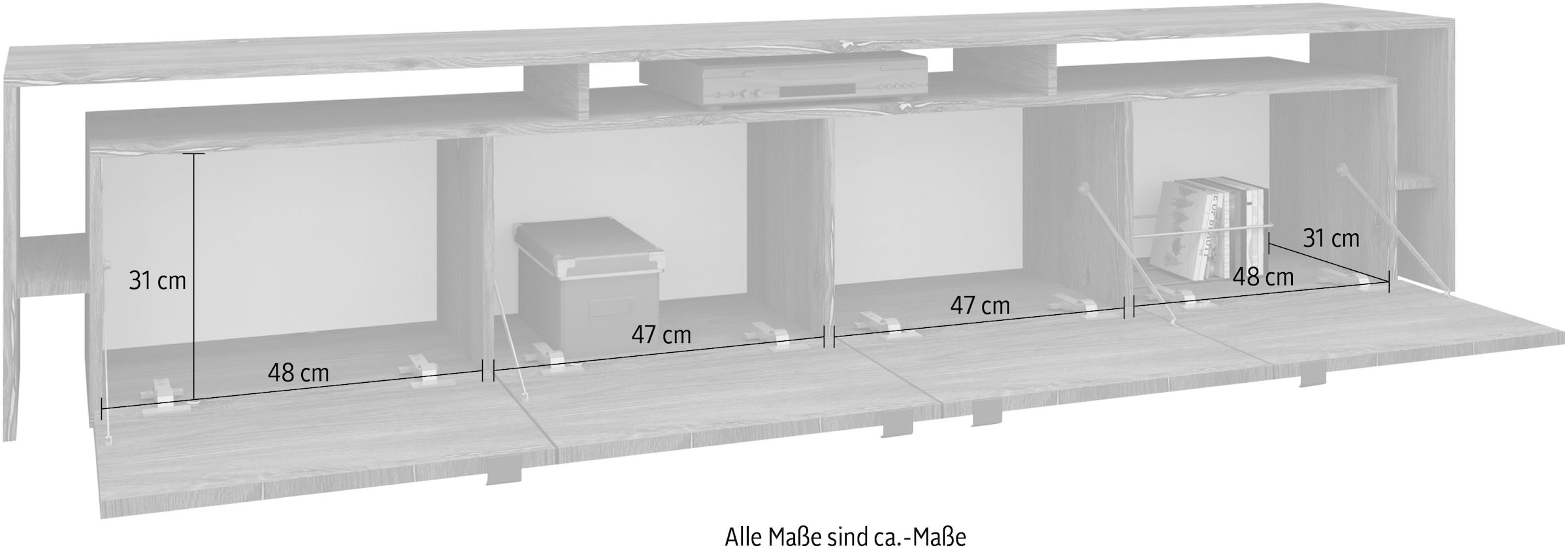 Überbau Möbel mit cm, Breite TV-Schrank »Sophia«, bestellen 220 borchardt bequem