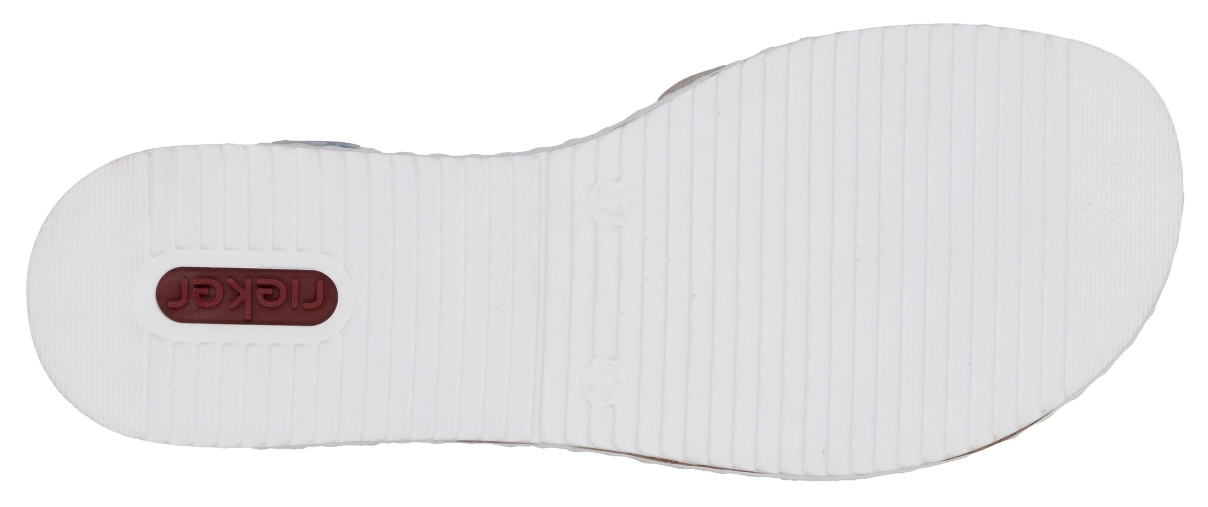 Rieker Riemchensandale, Sommerschuh, Sandalette, Keilabsatz, mit dezenter Schmuckverzierung